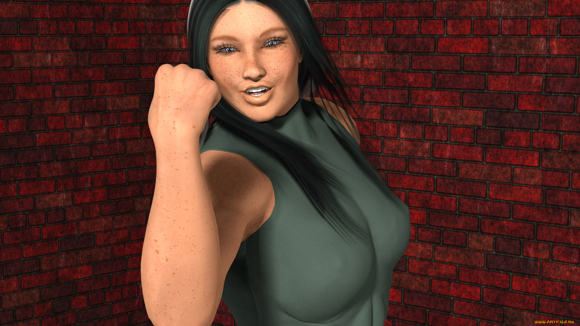 3д, графика, люди, , people, жест, фон, взгляд, девушка