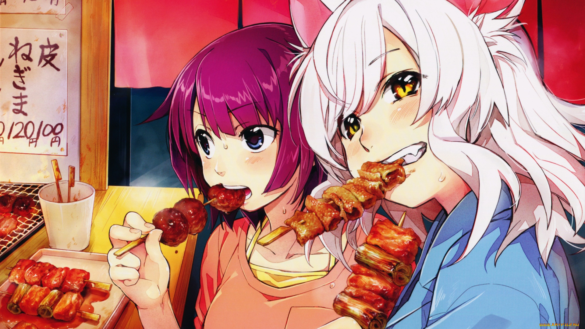 аниме, bakemonogatari, nekomonogatari, hanekawa, tsubasa, senjougahara, hitagi, kawai, makoto