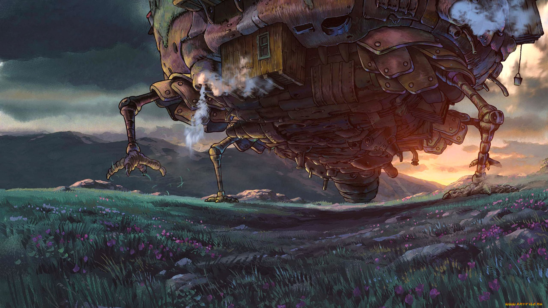 аниме, howl`s, moving, castle, ходячий, замок