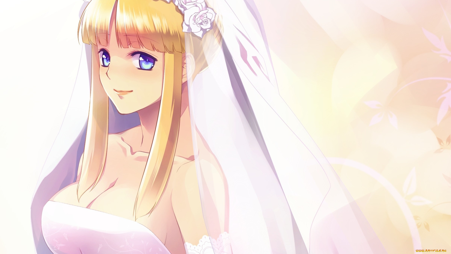 аниме, unknown, , другое, девушка, взгляд, фон, фата