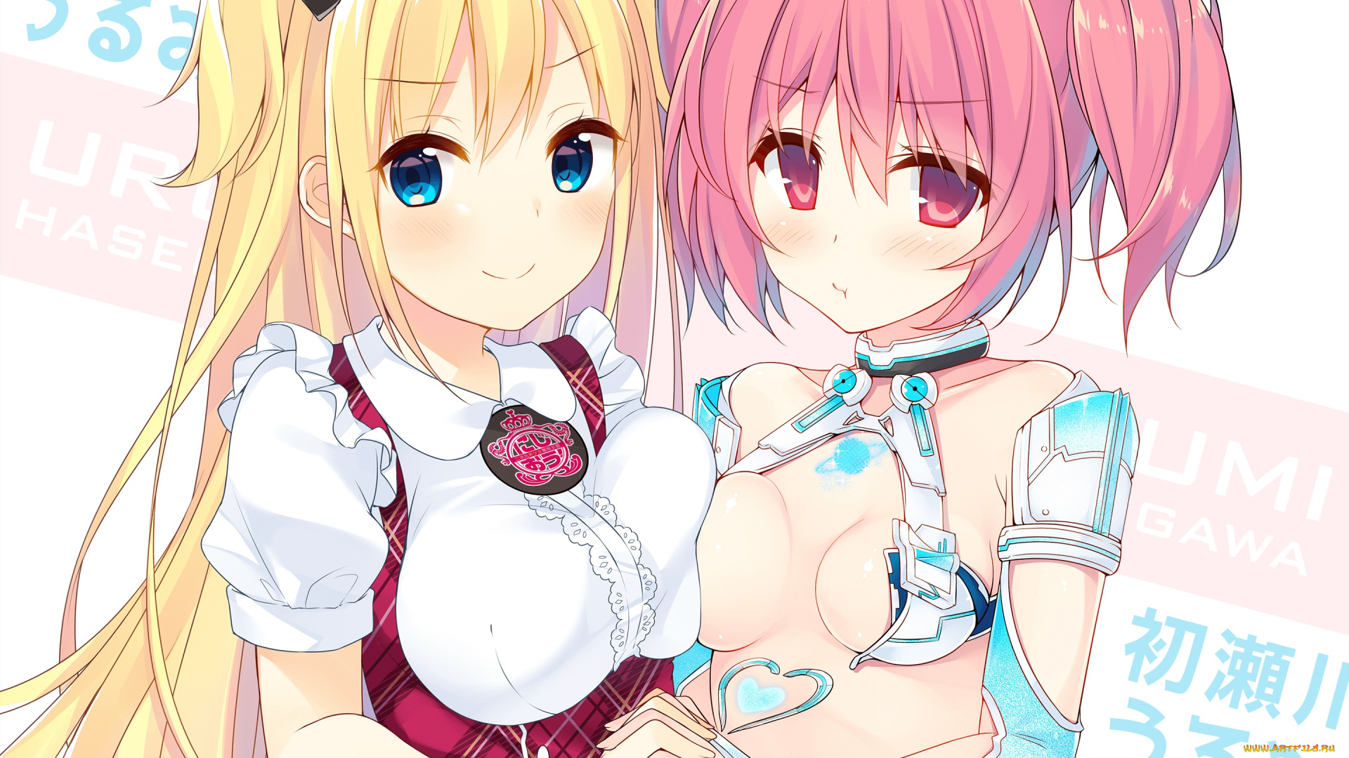 аниме, unknown, , другое, девушки, взгляд, фон