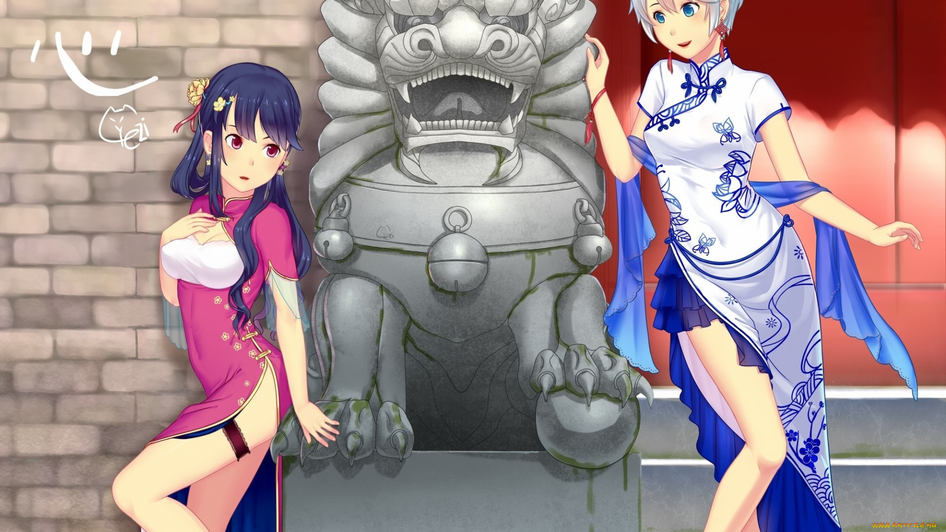 аниме, vocaloid, девушки, взгляд, фон