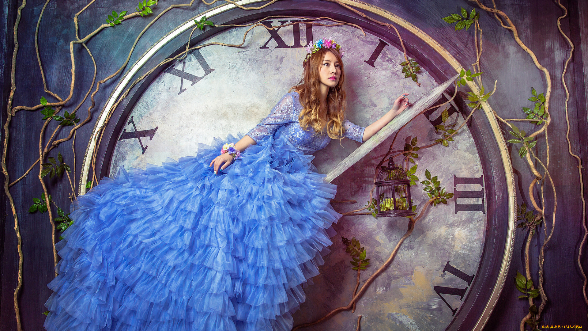 девушки, -unsort, , азиатки, девушка, модель, азиатка, клетка, часы, платье