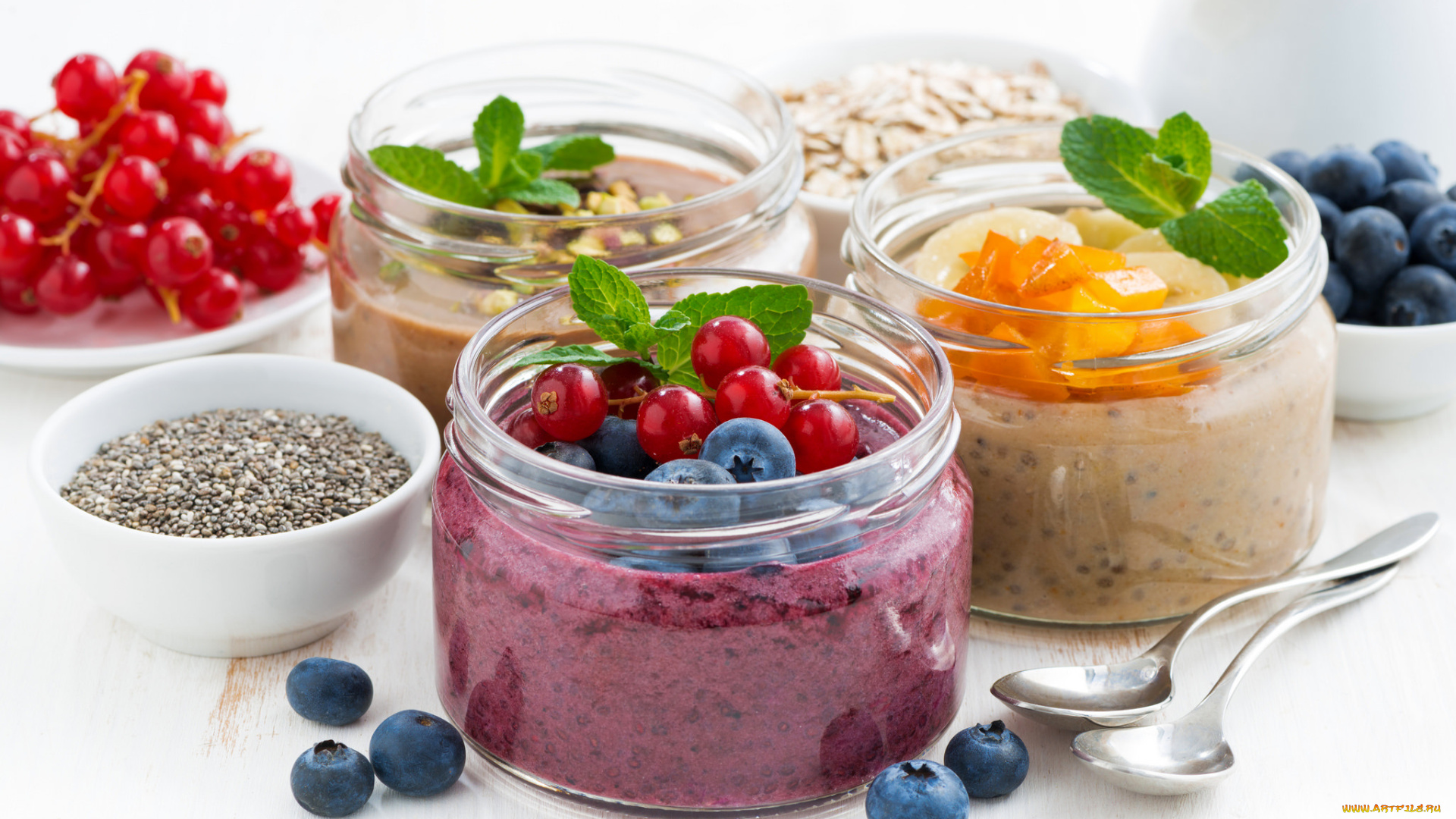 еда, мороженое, , десерты, ягоды, пюре, смородина, голубика, мята, банан