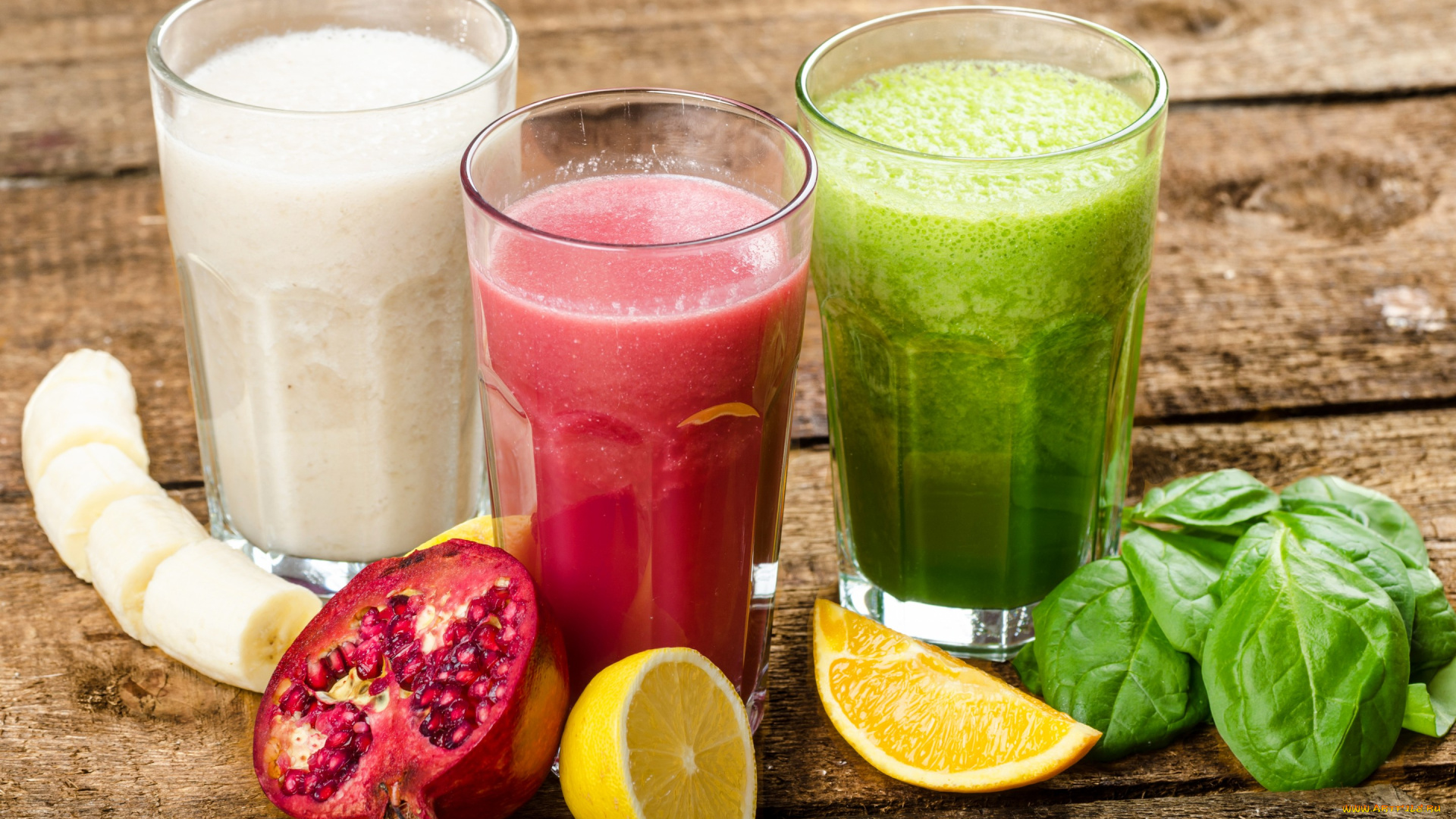 еда, напитки, , сок, pomegranate, lemon, cocktail, drink, коктейль, банан, лимон, гранат, фрукты, смузи