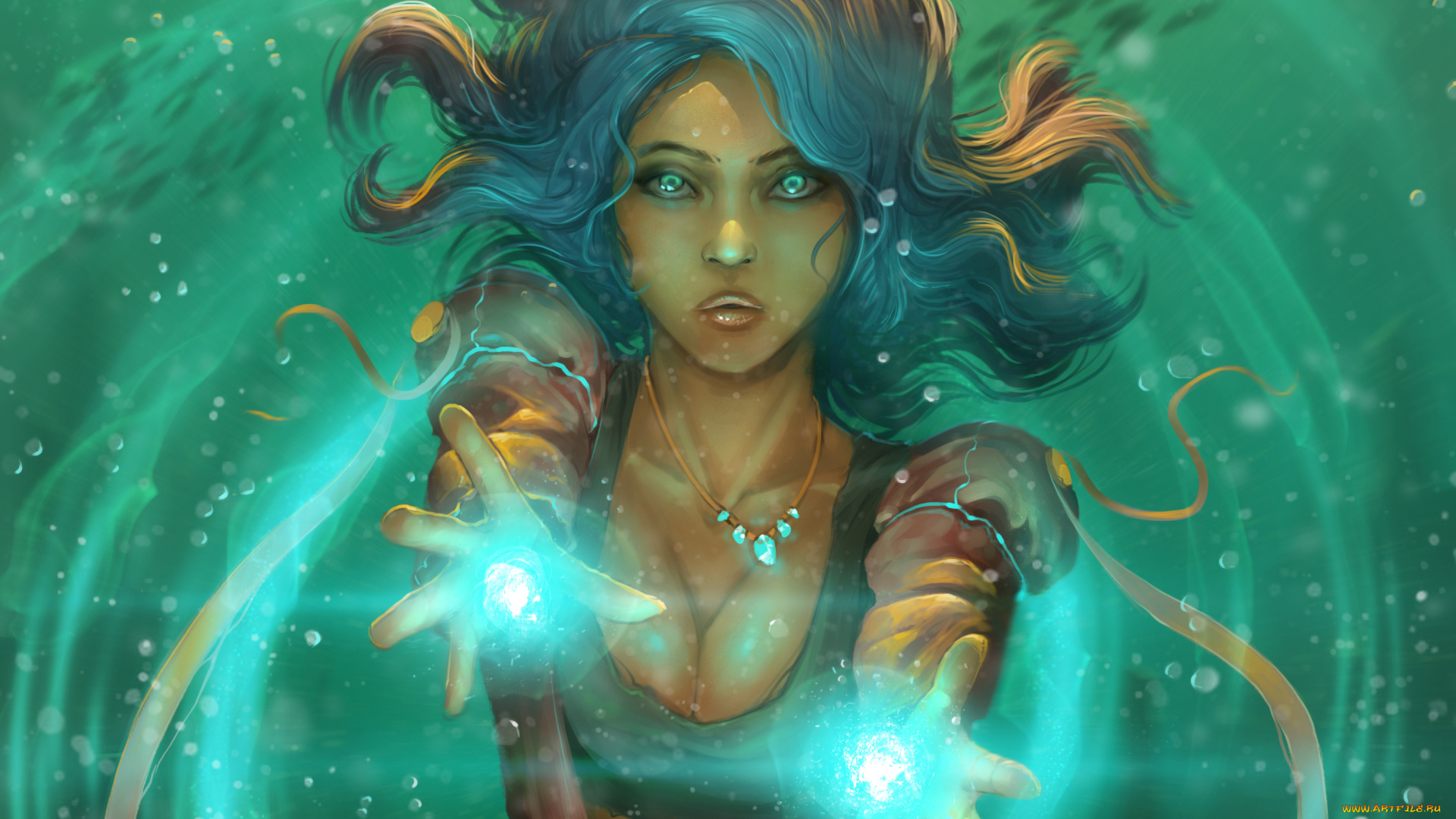 фэнтези, магия, фантастика, девушка, арт, взгляд