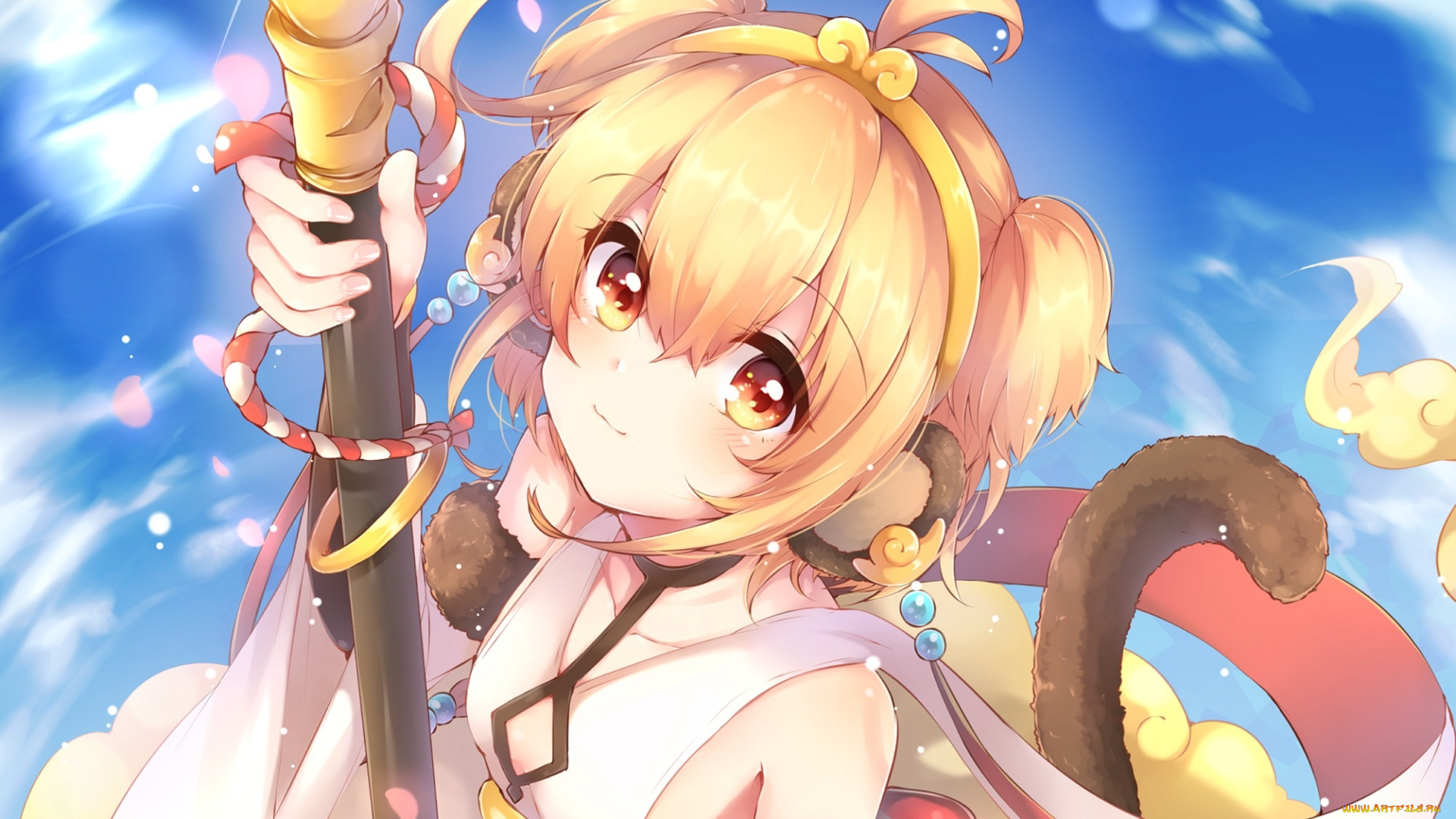 granblue, fantasy, аниме, unknown, , другое, фон, взгляд, девушка