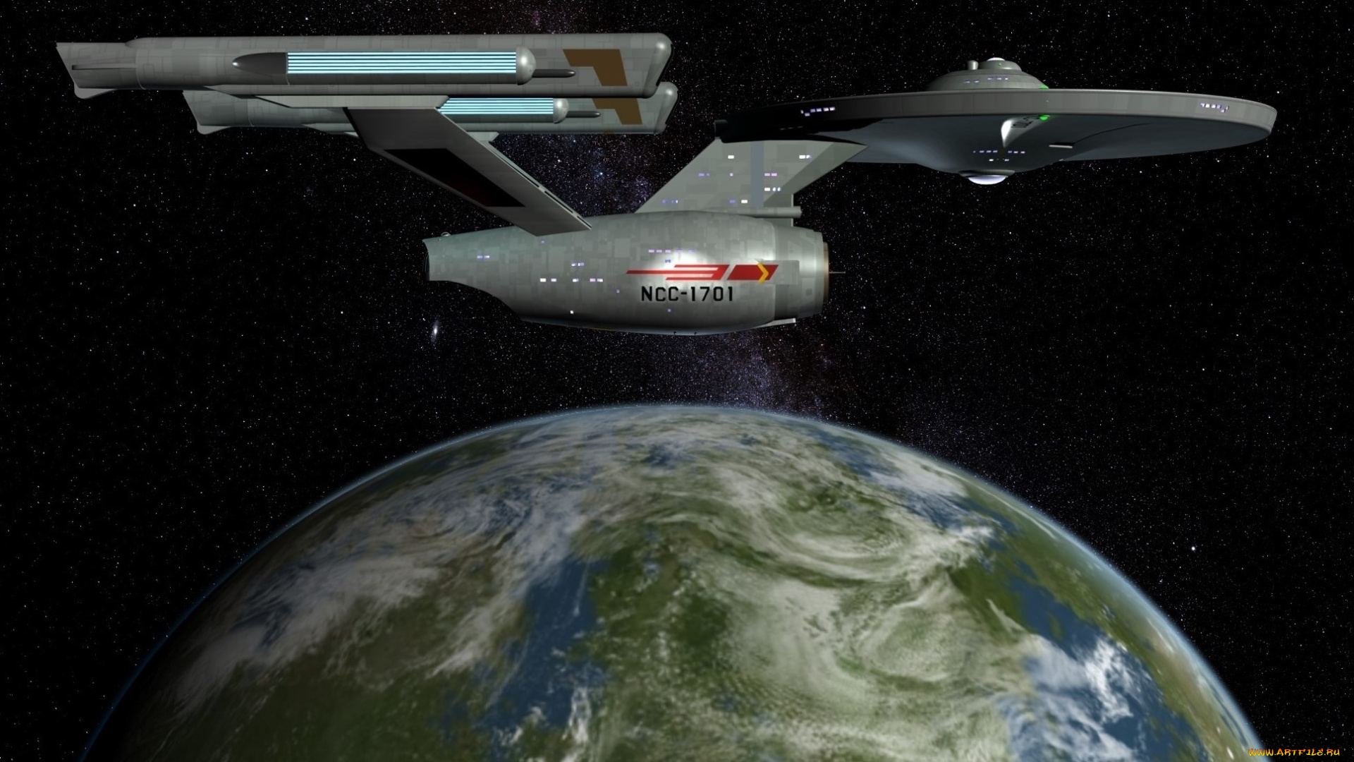 космос, арт, космический, корабль, полет, вселенная, планета