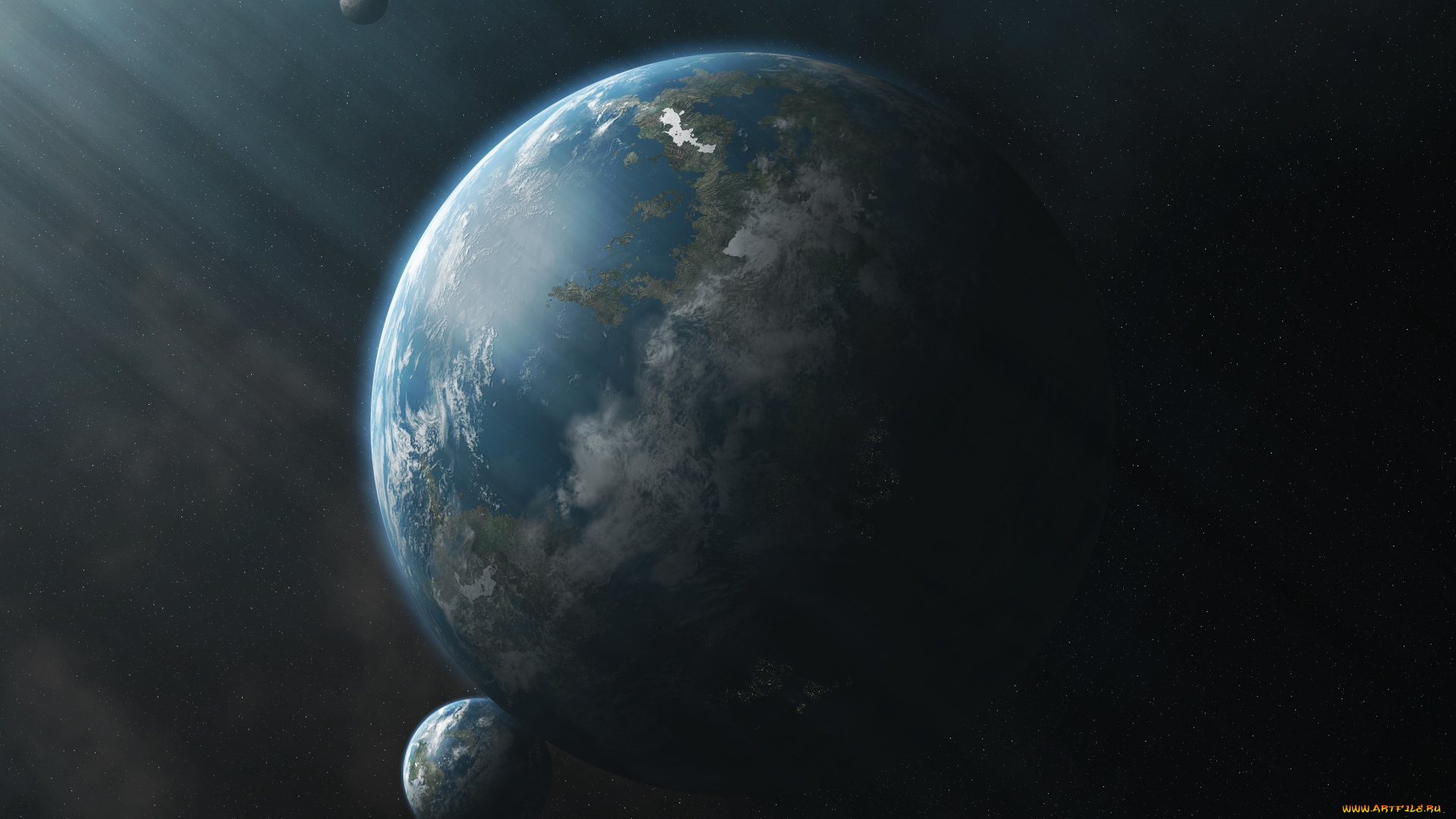 космос, арт, планеты, звезды, вселенная, галактика