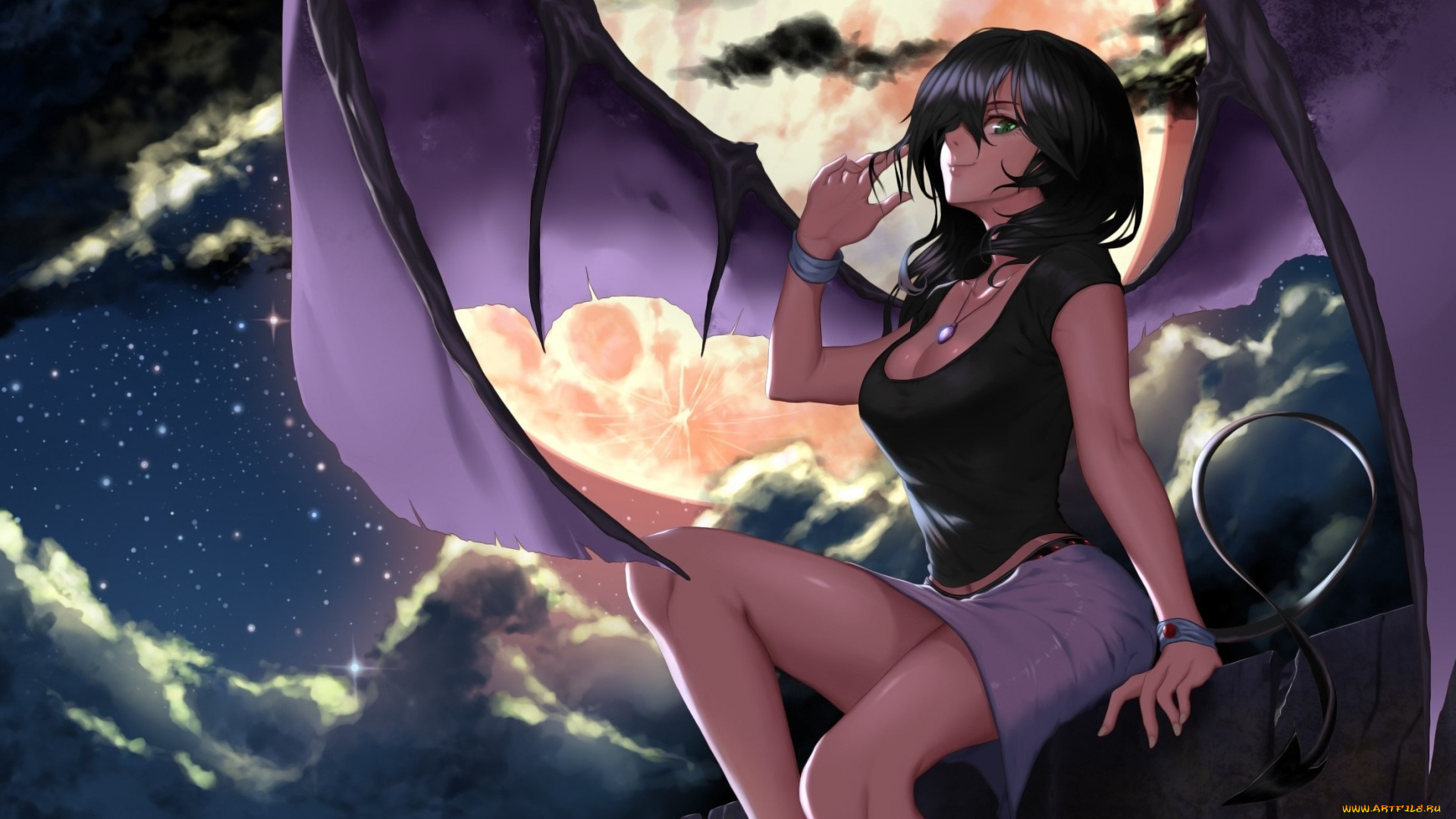 the, chronicles, of, eden, аниме, ангелы, , демоны, девушка, взгляд, фон, демон