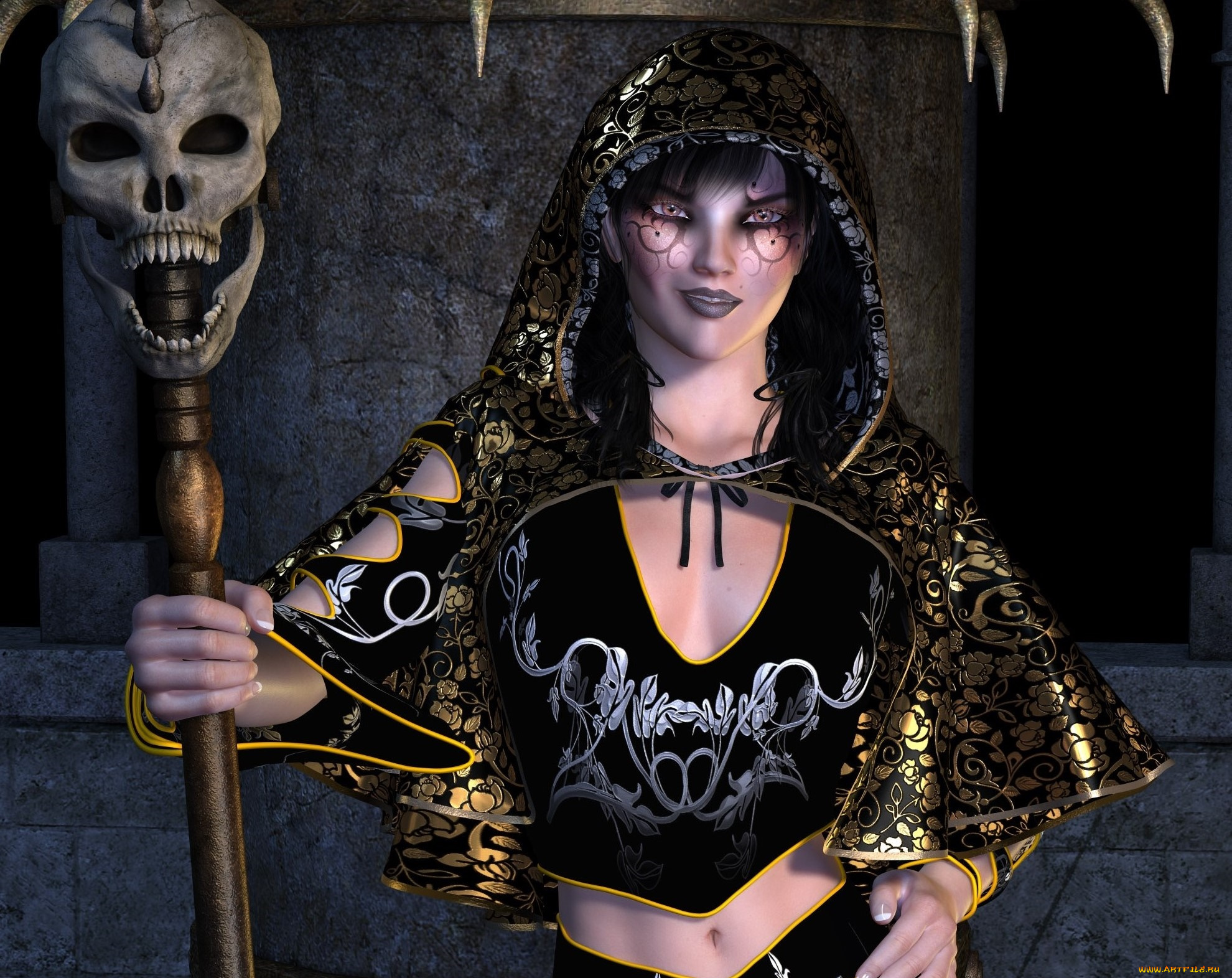 3д, графика, фантазия, , fantasy, девушка, взгляд, фон