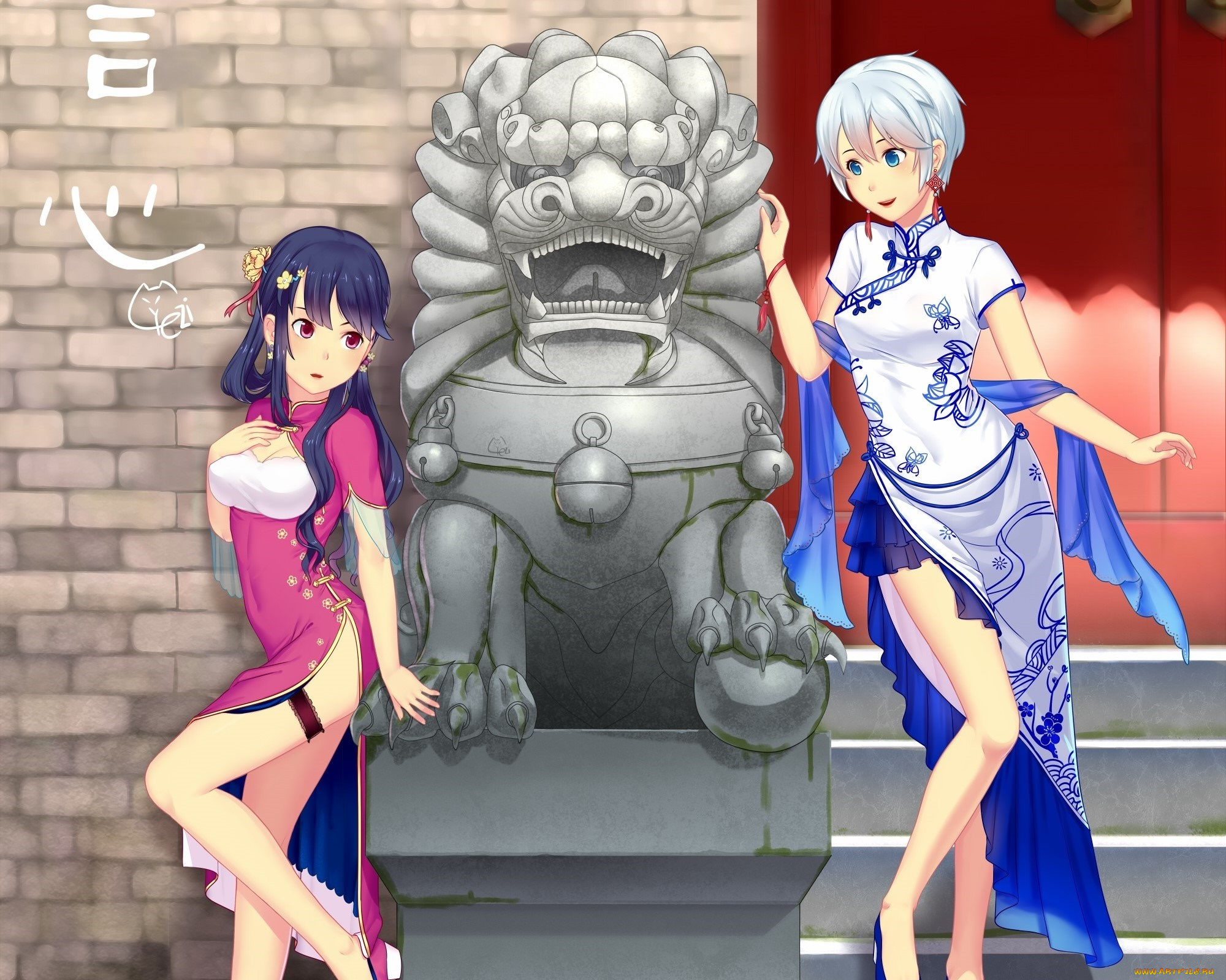 аниме, vocaloid, девушки, взгляд, фон