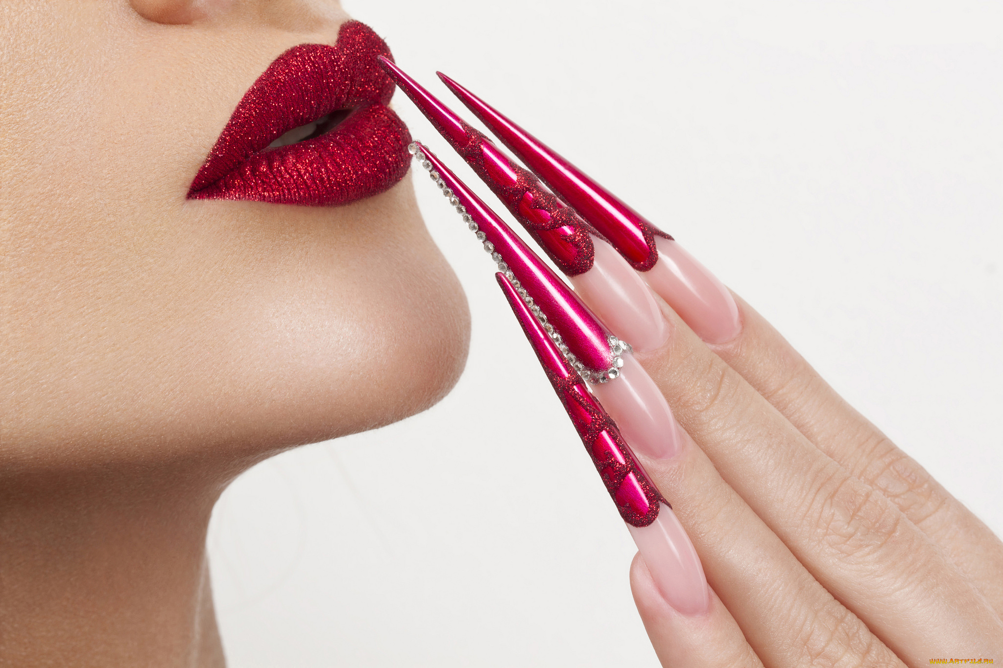 разное, губы, пальцы, когти, ногти, маникюр, помада