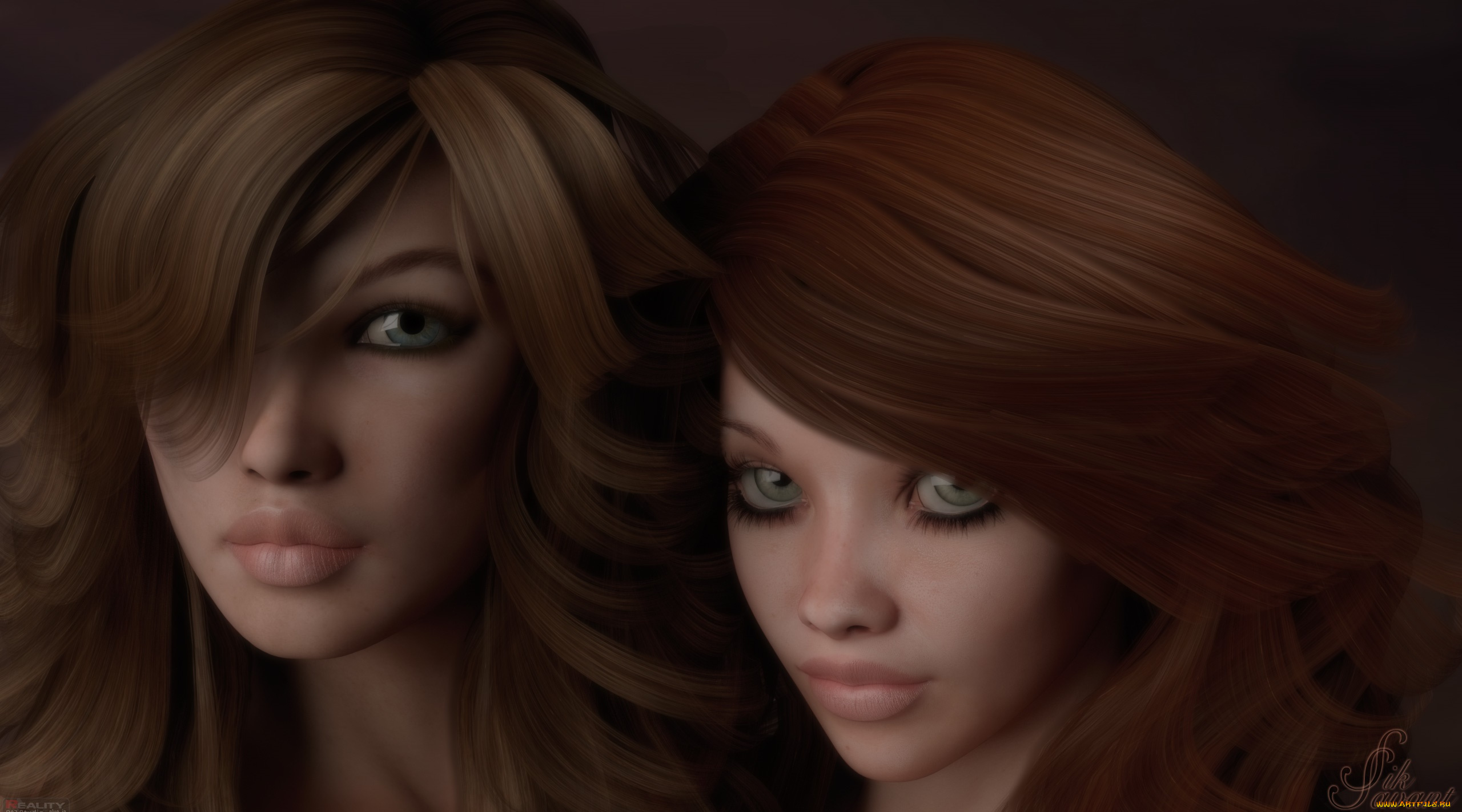 3д, графика, портрет, , portraits, девушки, фон, взгляд