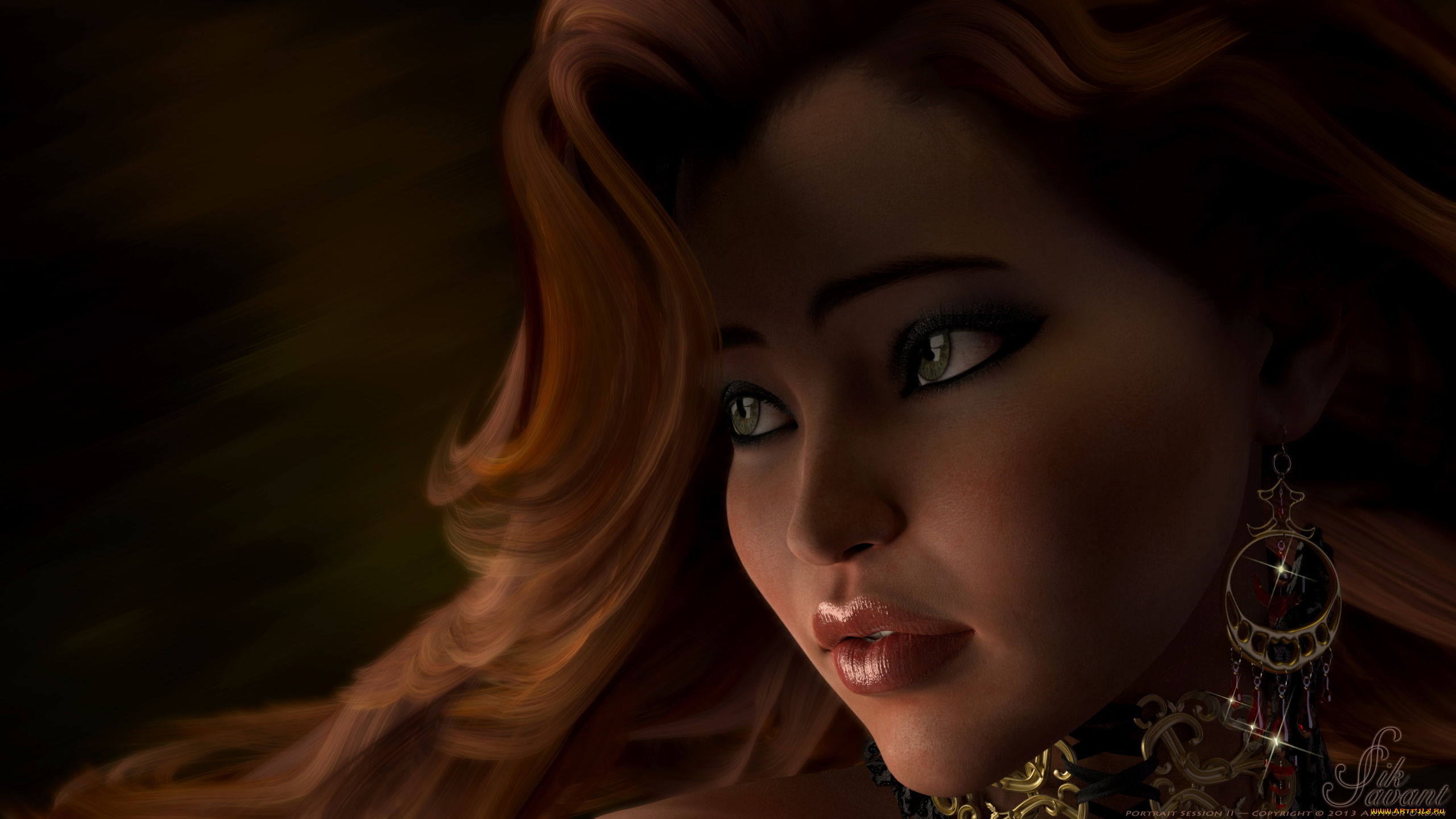 3д, графика, портрет, , portraits, фон, взгляд, девушка