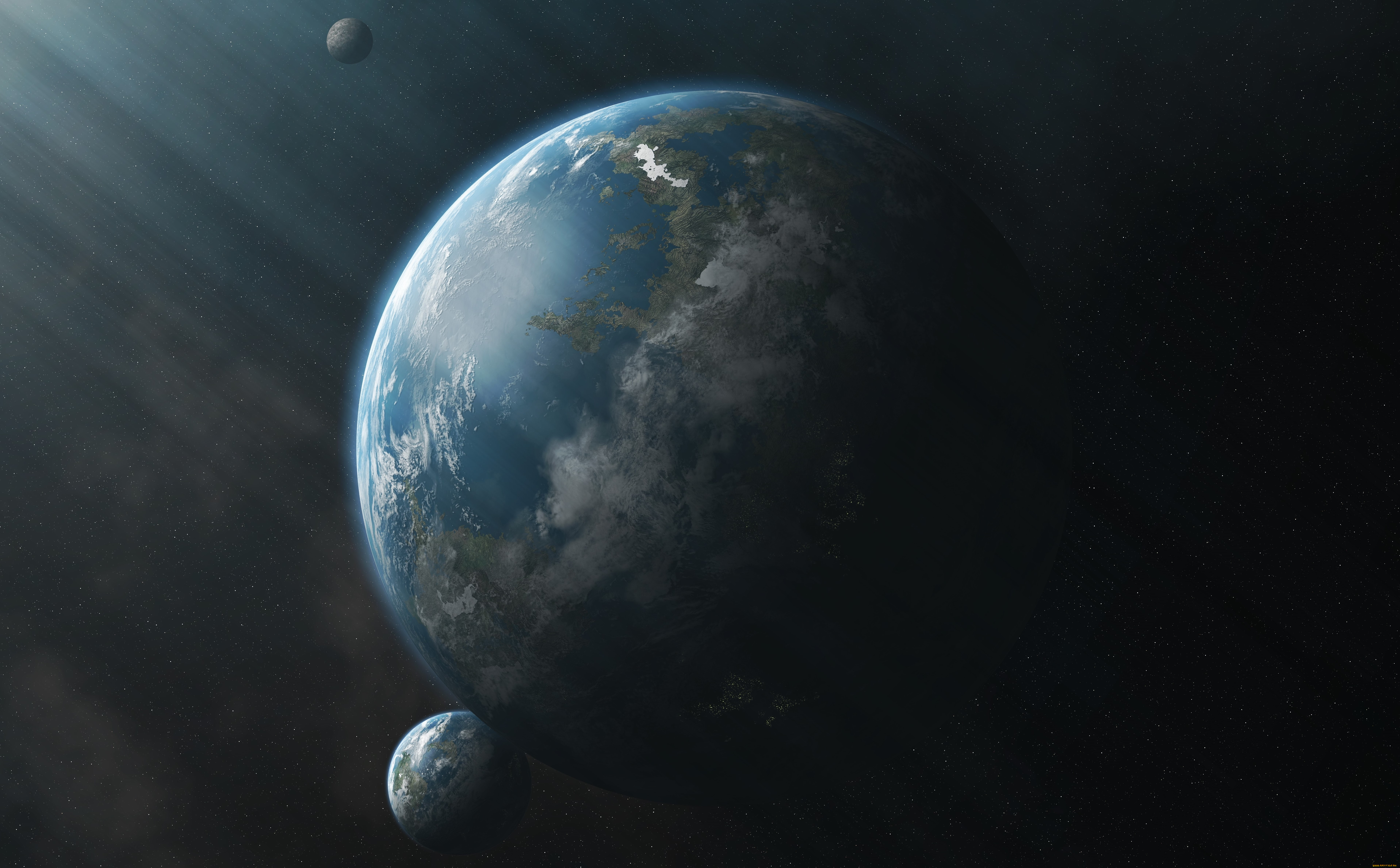 космос, арт, планеты, звезды, вселенная, галактика