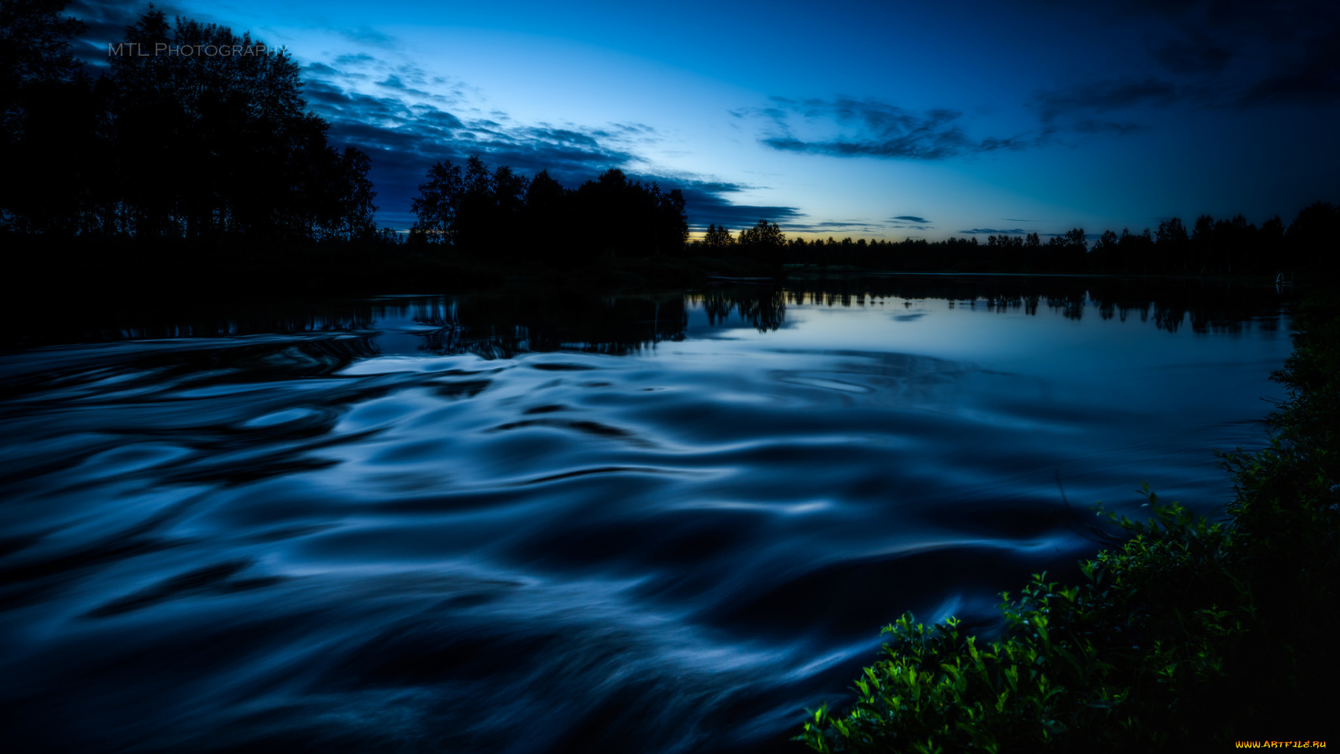 природа, реки, озера, лес, река, ночь