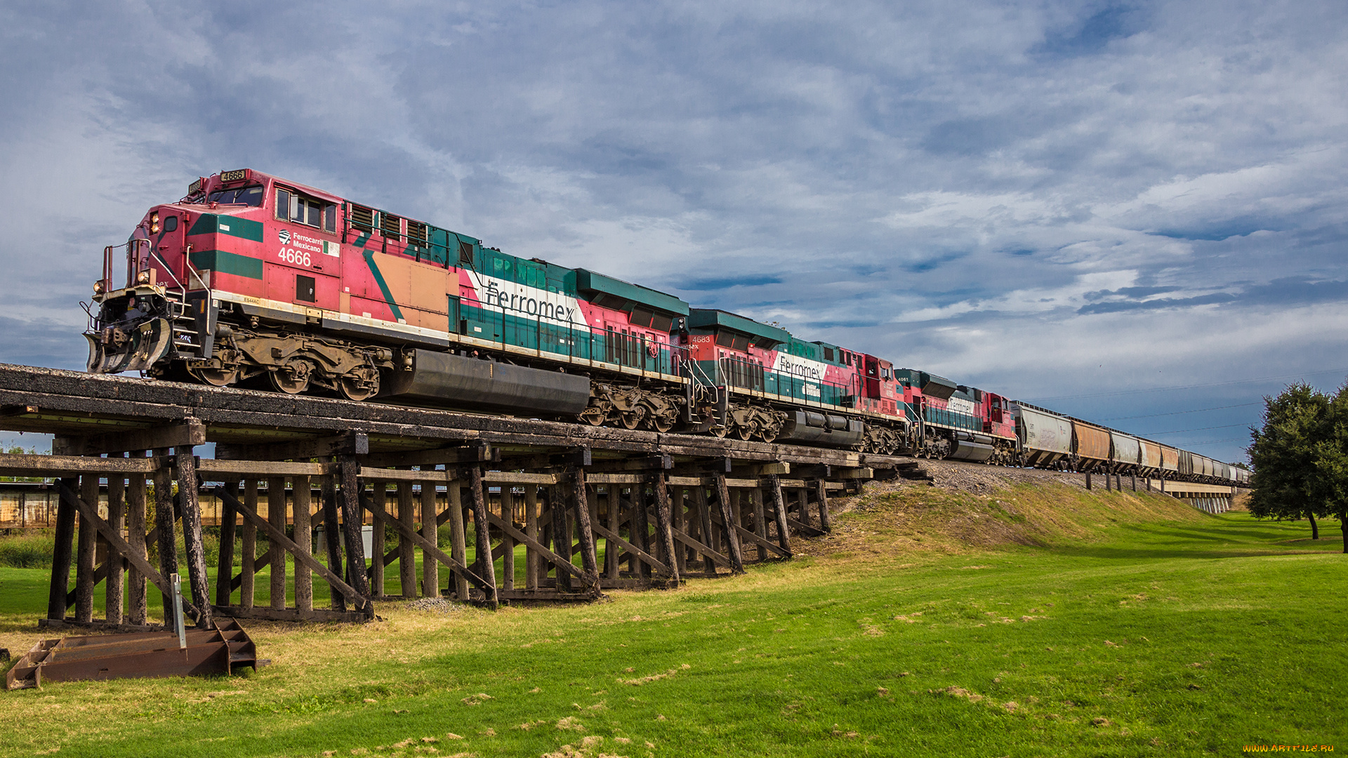 техника, поезда, локомотив, состав