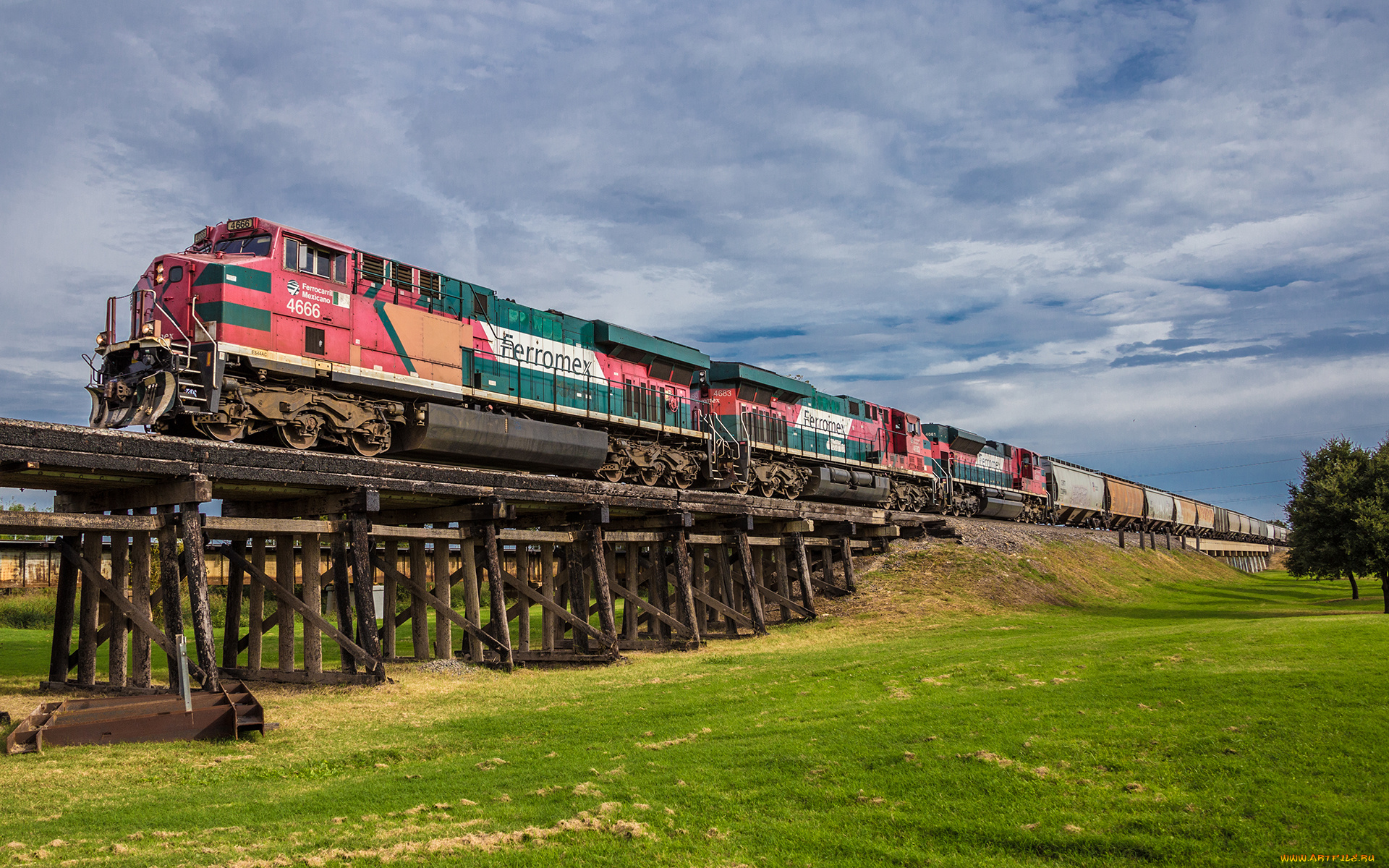 техника, поезда, локомотив, состав