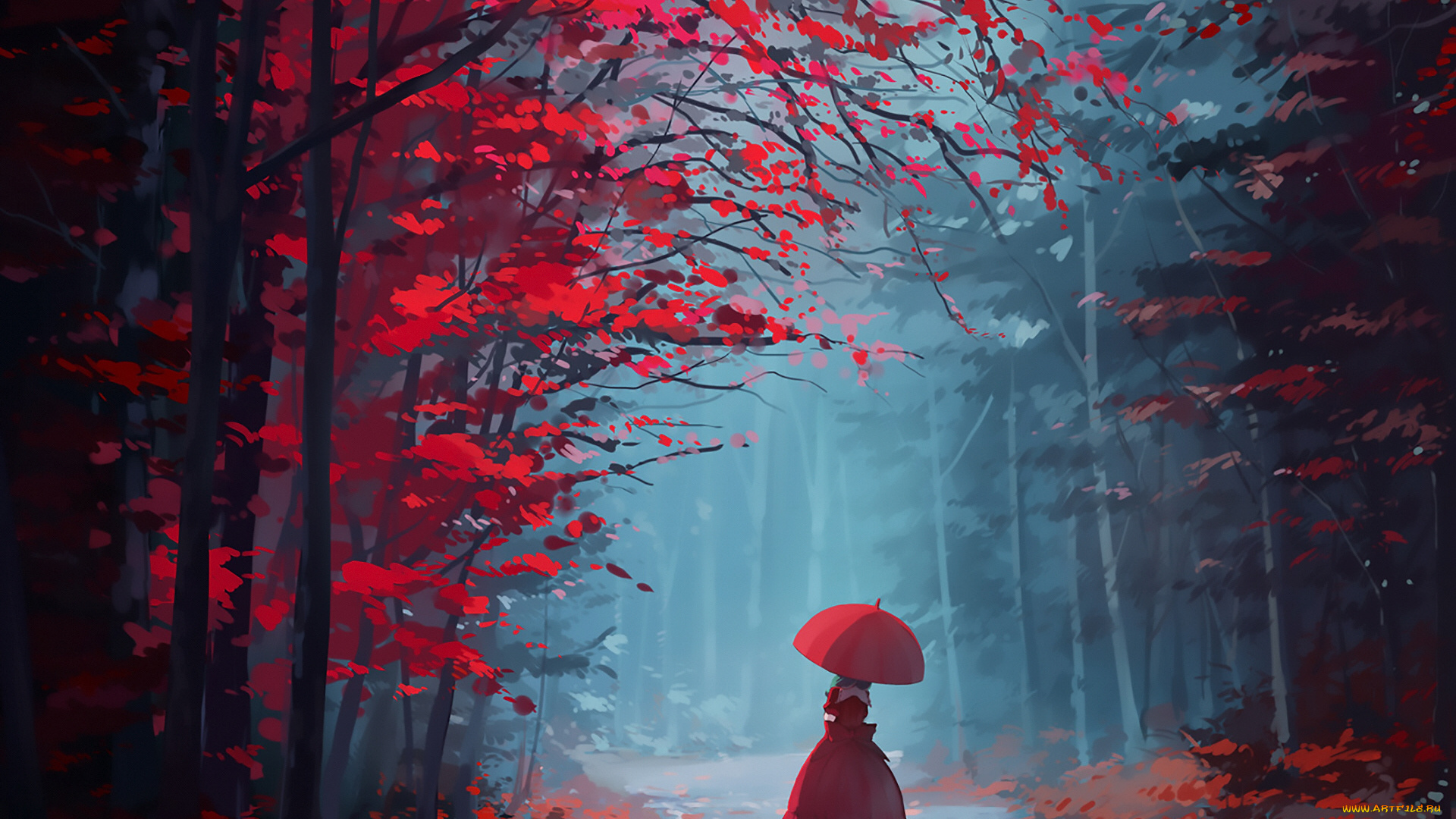 аниме, пейзажи, , природа, девочка