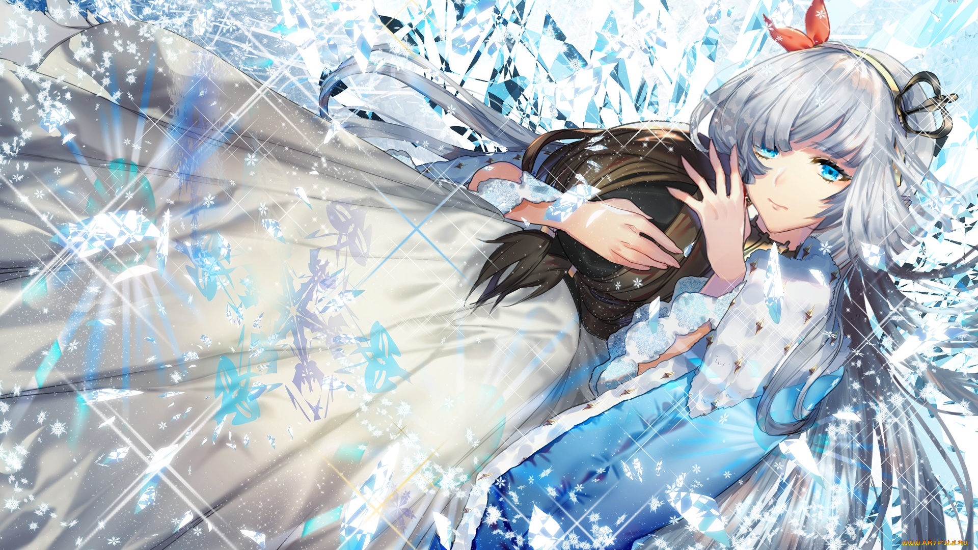 аниме, unknown, , другое, , девушка, взгляд, фон