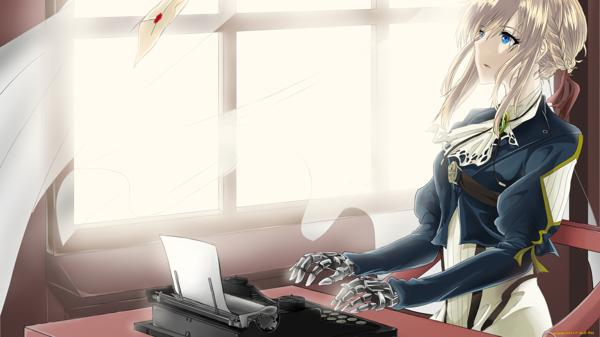 аниме, violet, evergarden, письмо, девушка