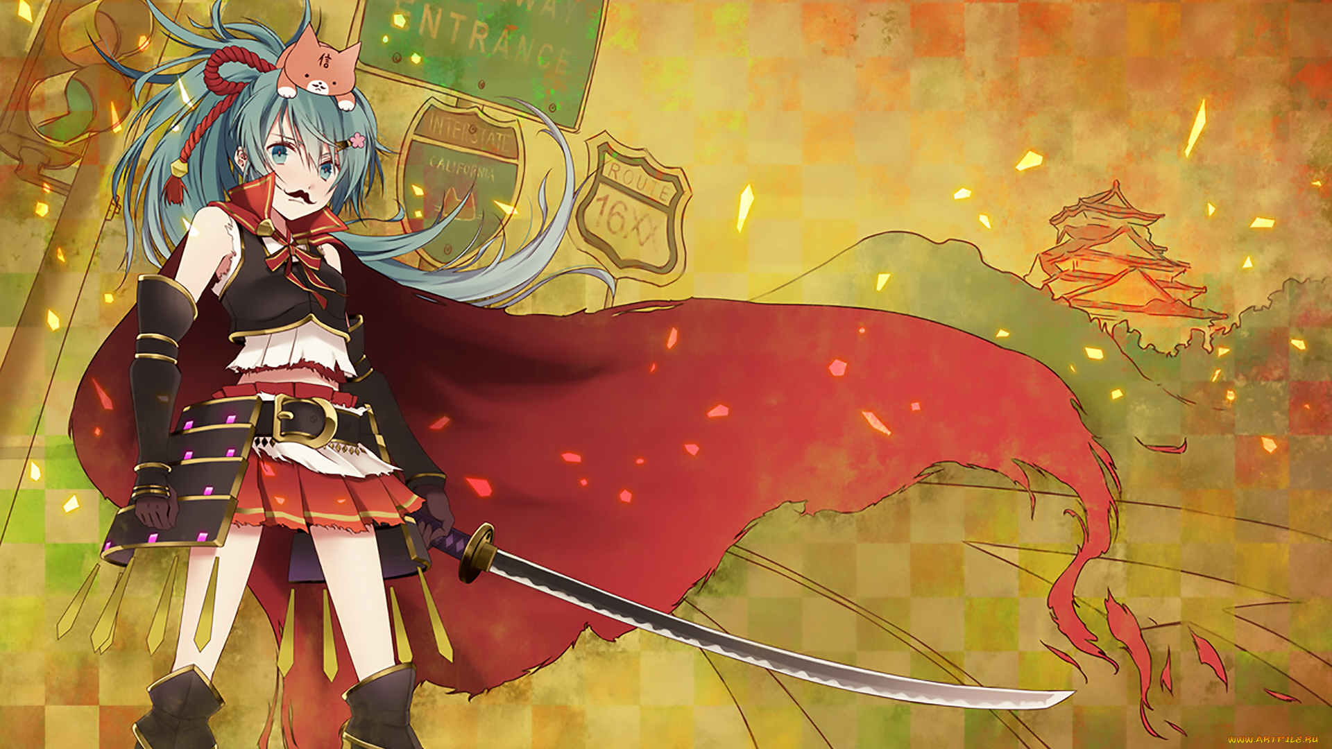 аниме, vocaloid, девушка