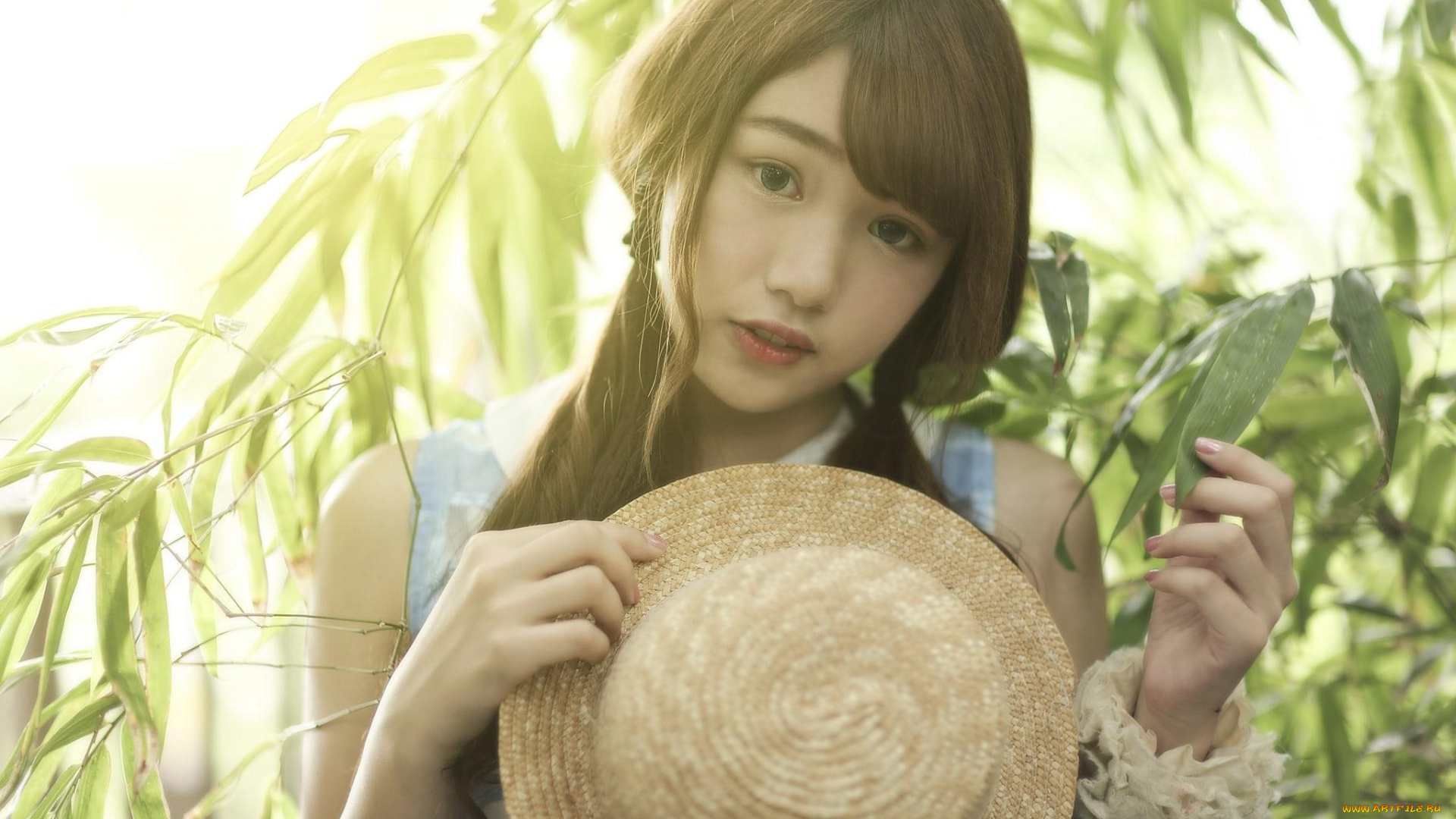 девушки, -unsort, , азиатки, шляпа, ветки, браслет