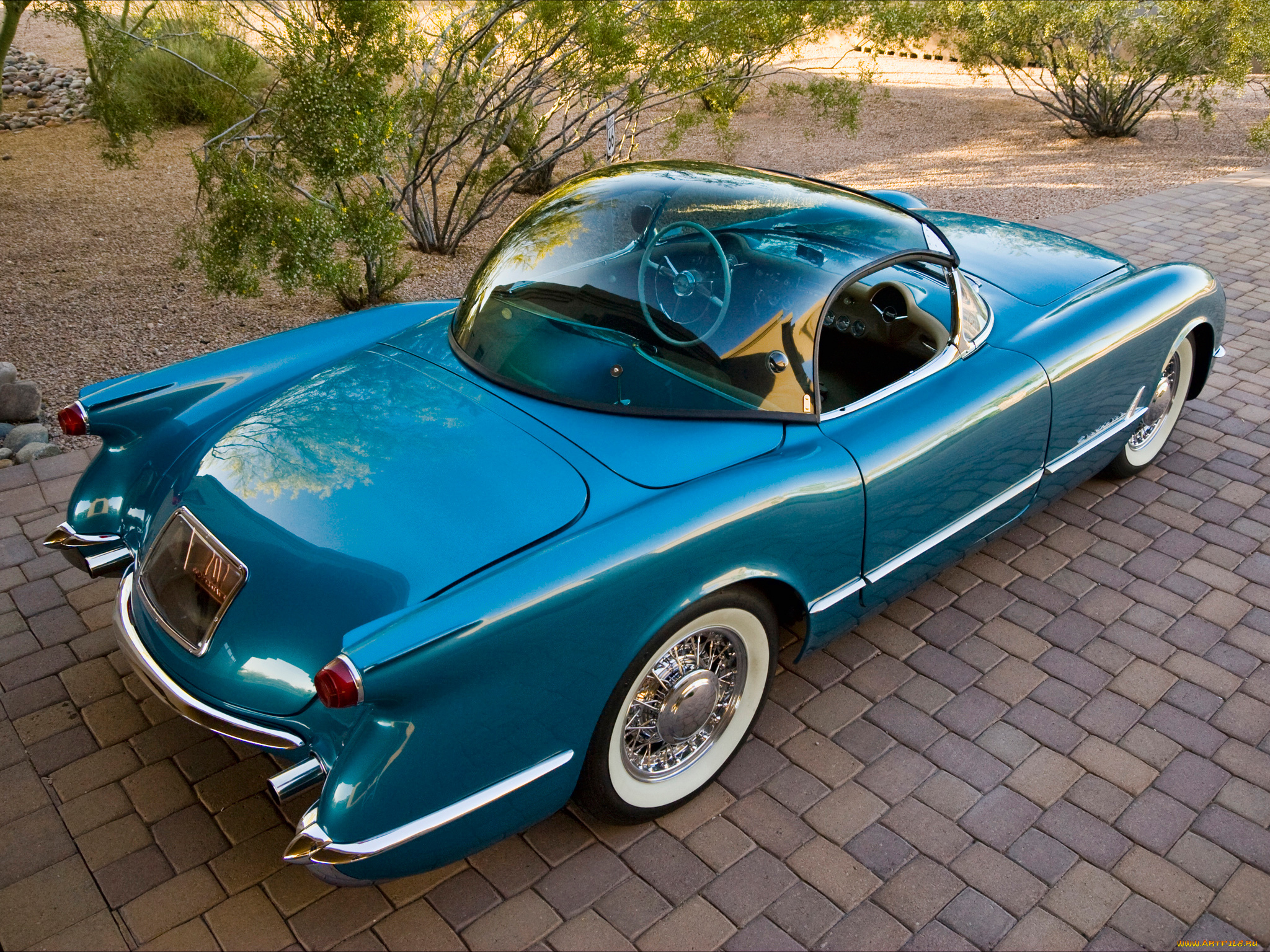 corvette, c1, bubbletop, 1954, автомобили, corvette, c1, bubbletop, 1954