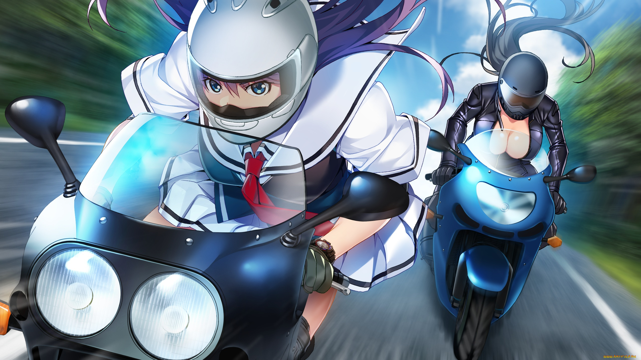 аниме, grisaia, no, kajitsu, девушка, взгляд, фон