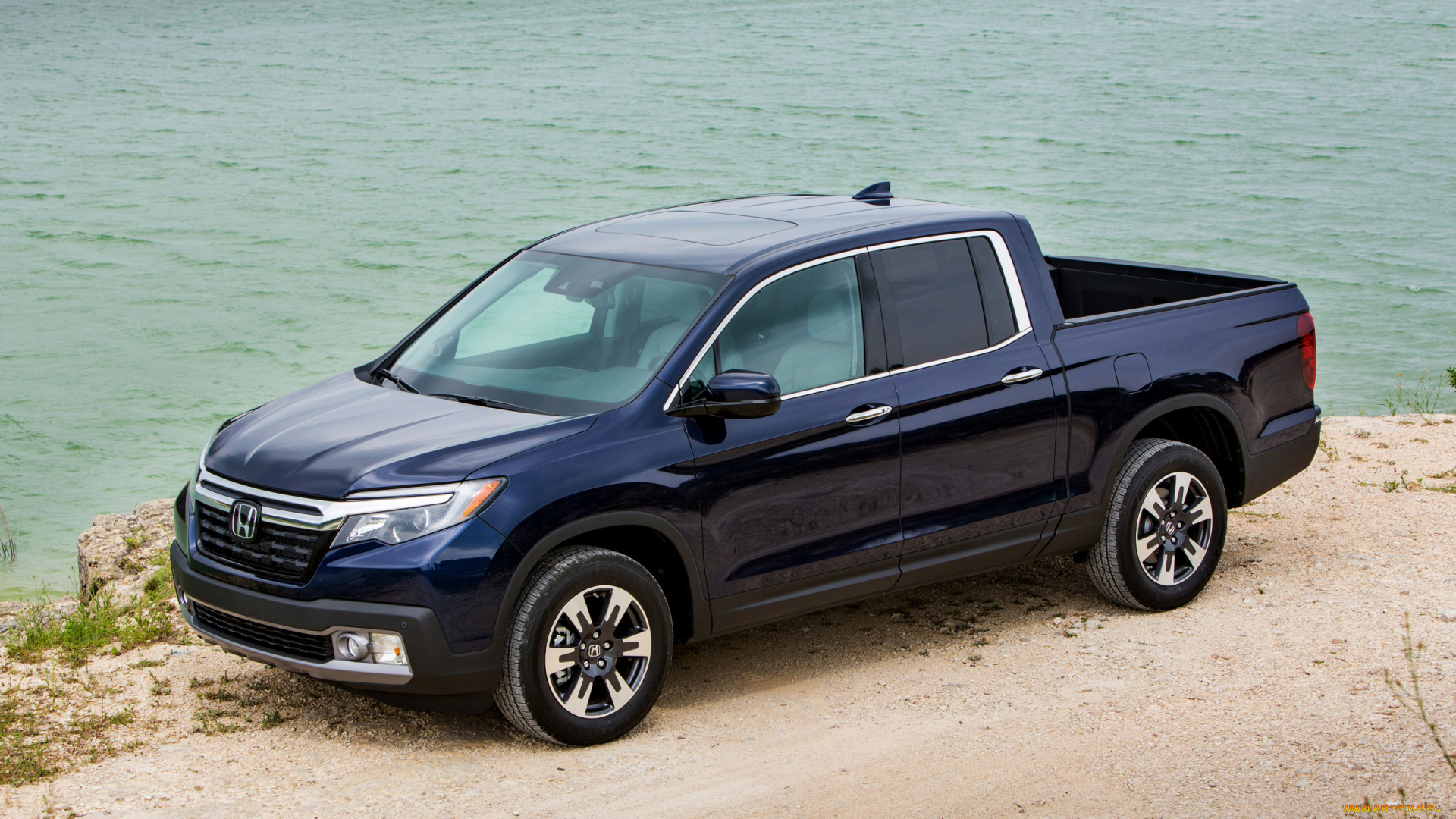 2019, honda, ridgeline, автомобили, honda, внедорожник, новый, синий, вид, сбоку, японские