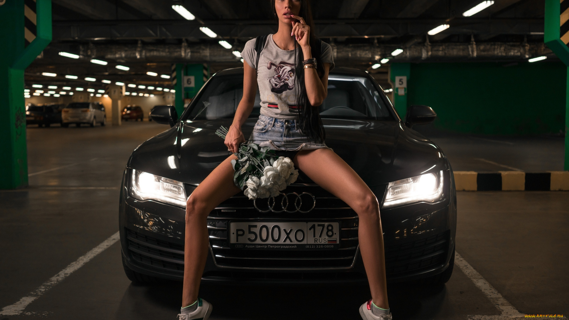 автомобили, -авто, с, девушками, фон, взгляд, девушка, автомобиль