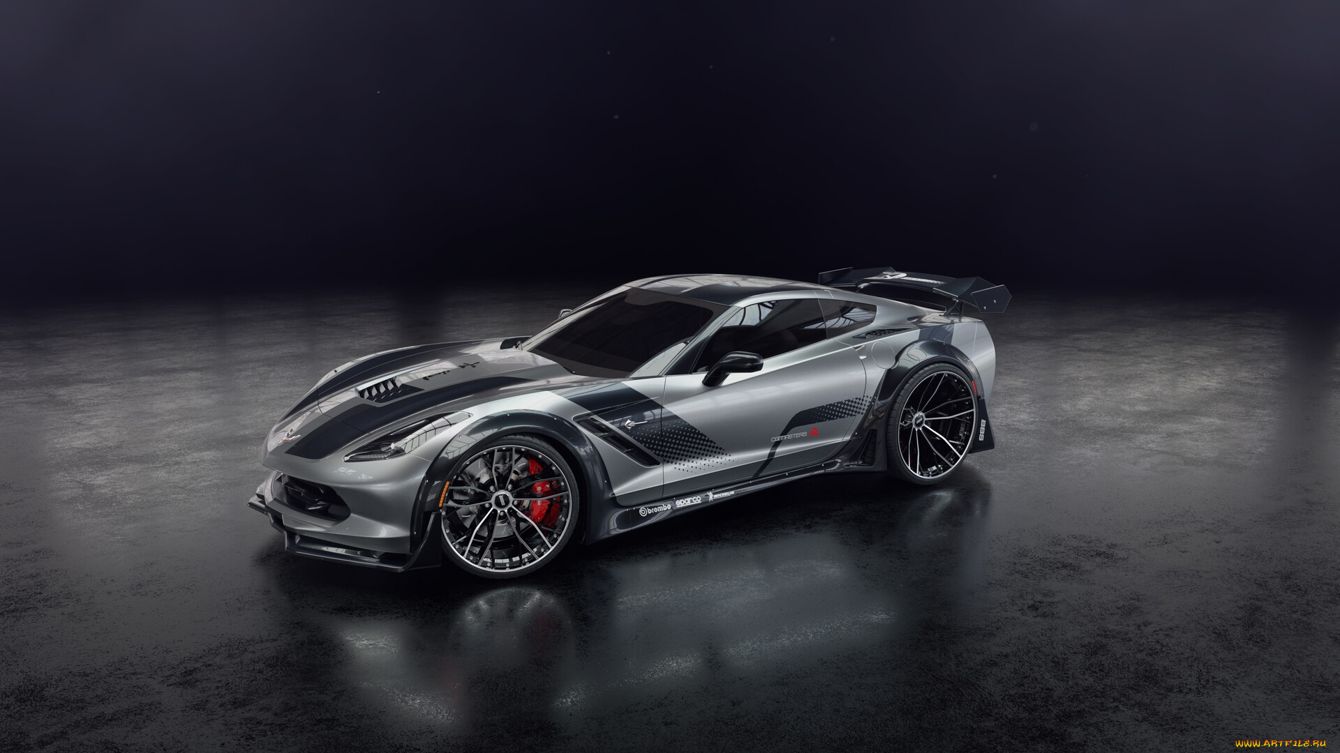 chevrolet, corvette, zr1, автомобили, 3д, corvette, chevrolet, zr1, george, tanev, суперкар, шевроле