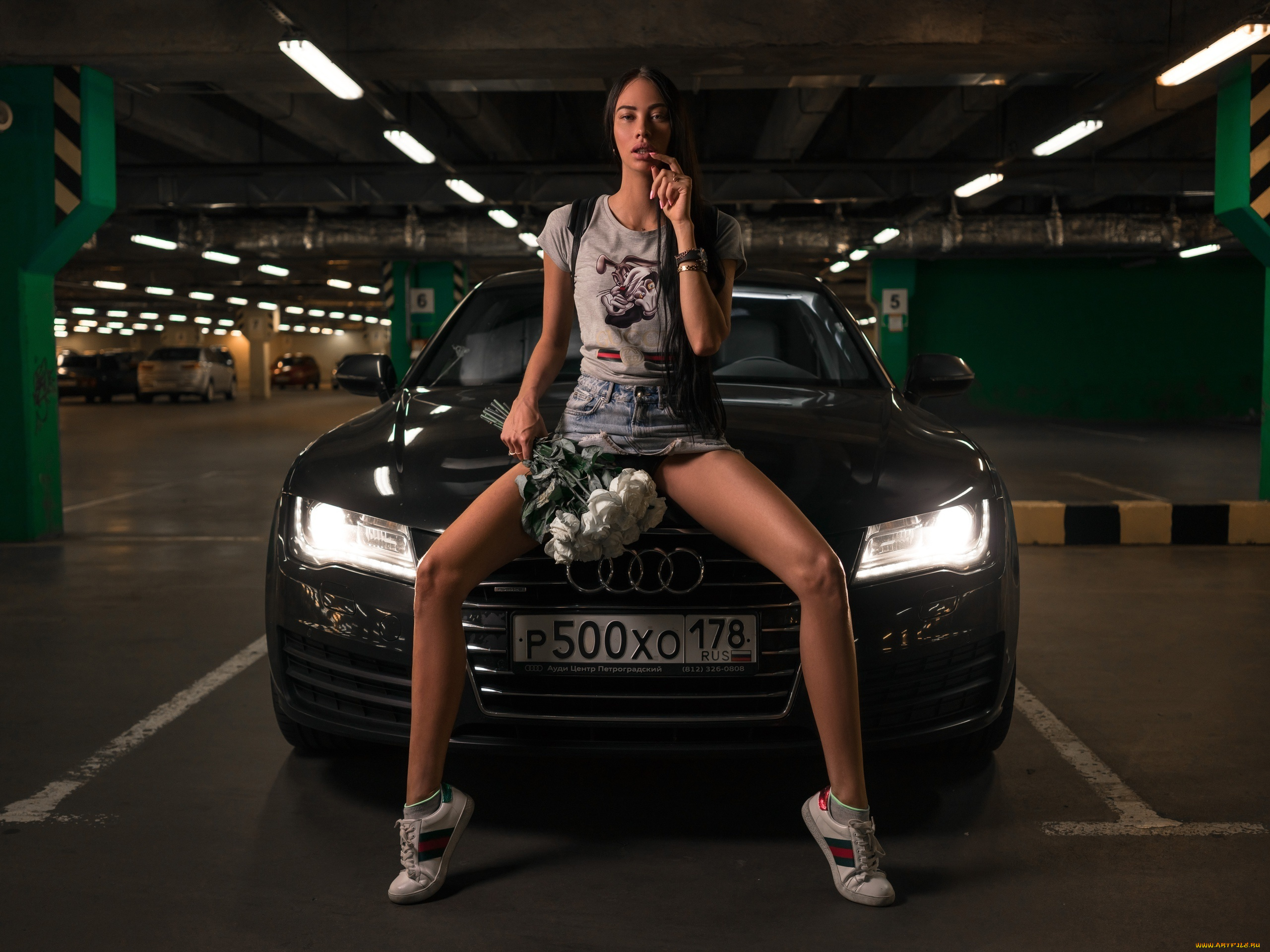 автомобили, -авто, с, девушками, фон, взгляд, девушка, автомобиль