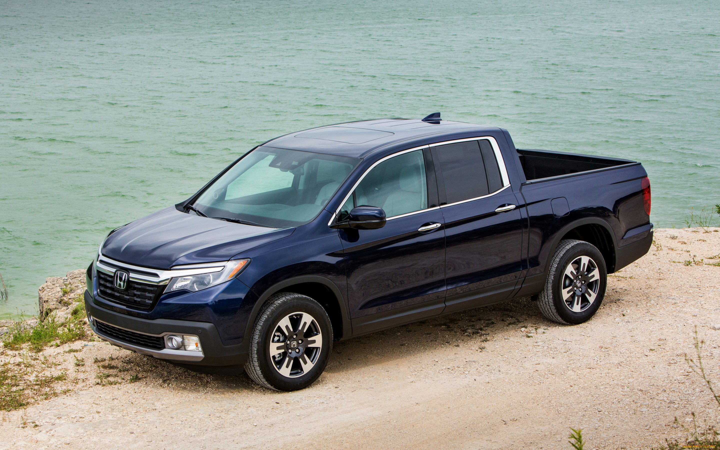2019, honda, ridgeline, автомобили, honda, внедорожник, новый, синий, вид, сбоку, японские