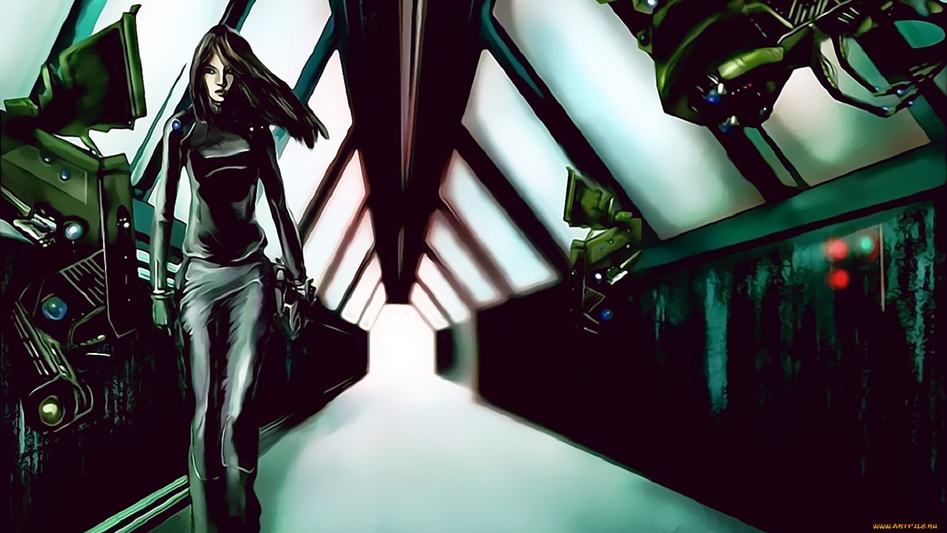 календари, фэнтези, девушка, механизм, помещение, аппаратура, calendar, 2020