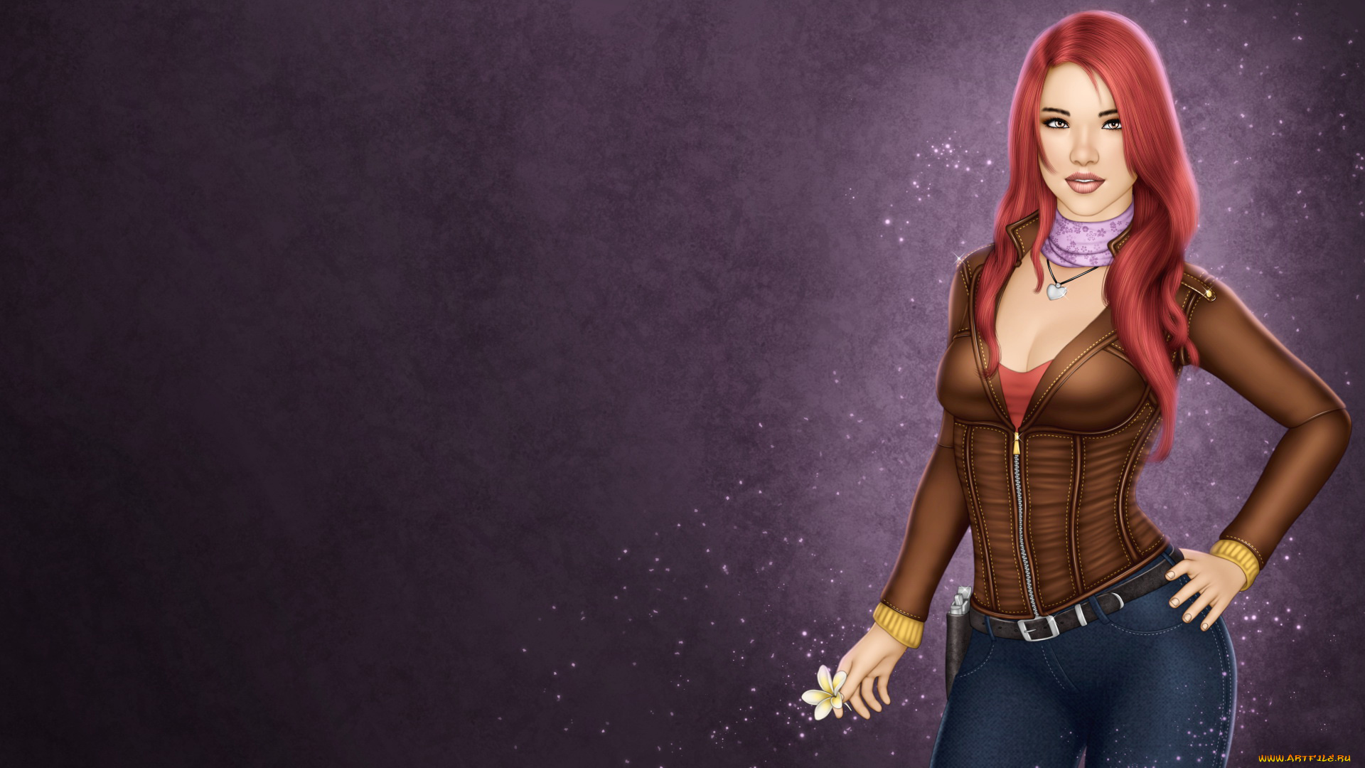 рисованное, люди, взгляд, фон, девушка