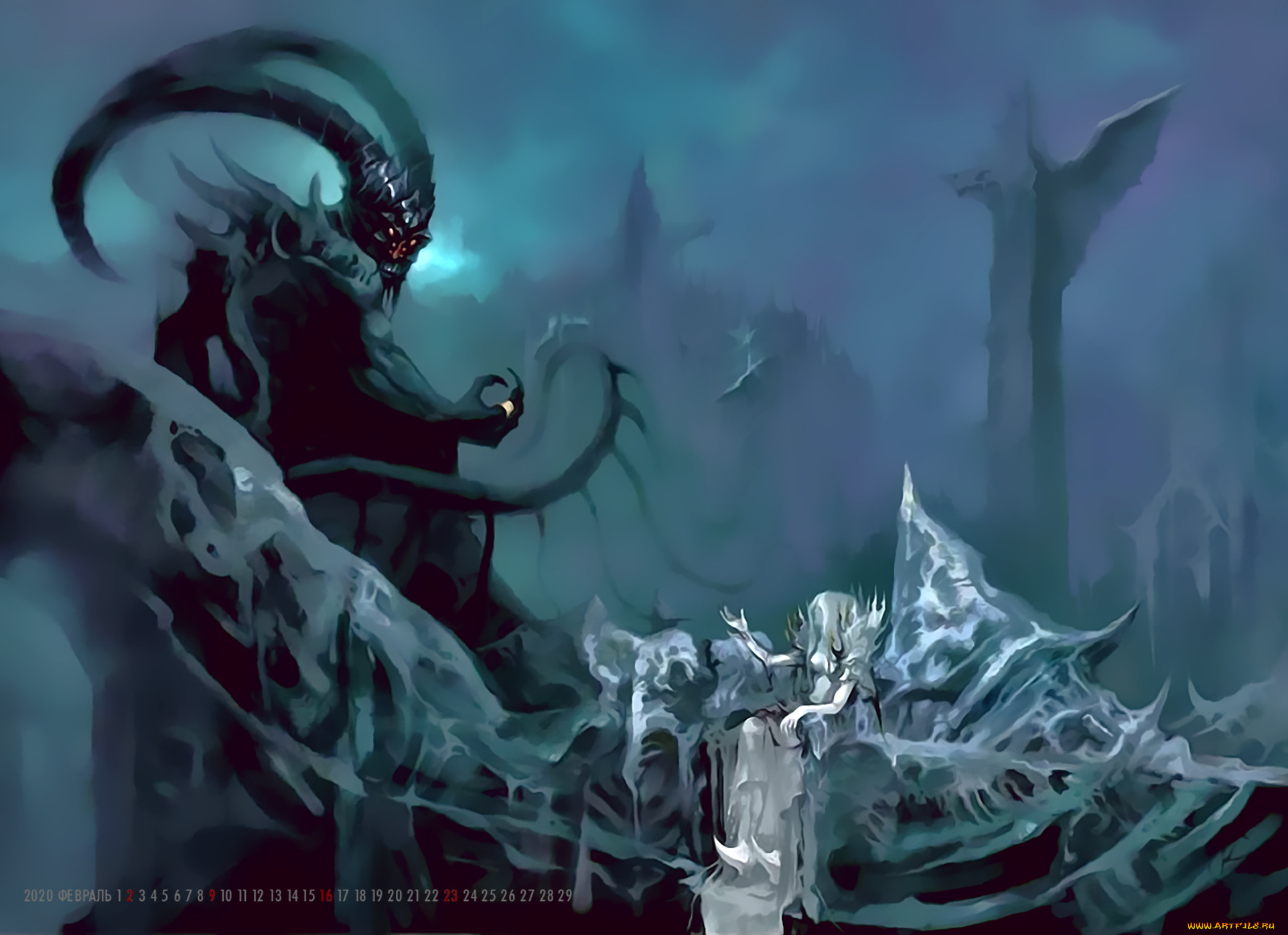календари, фэнтези, существо, рога, монстр, calendar, 2020