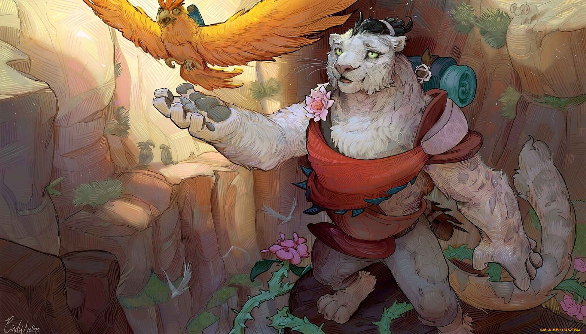 фэнтези, существа, существо, птица, скалы