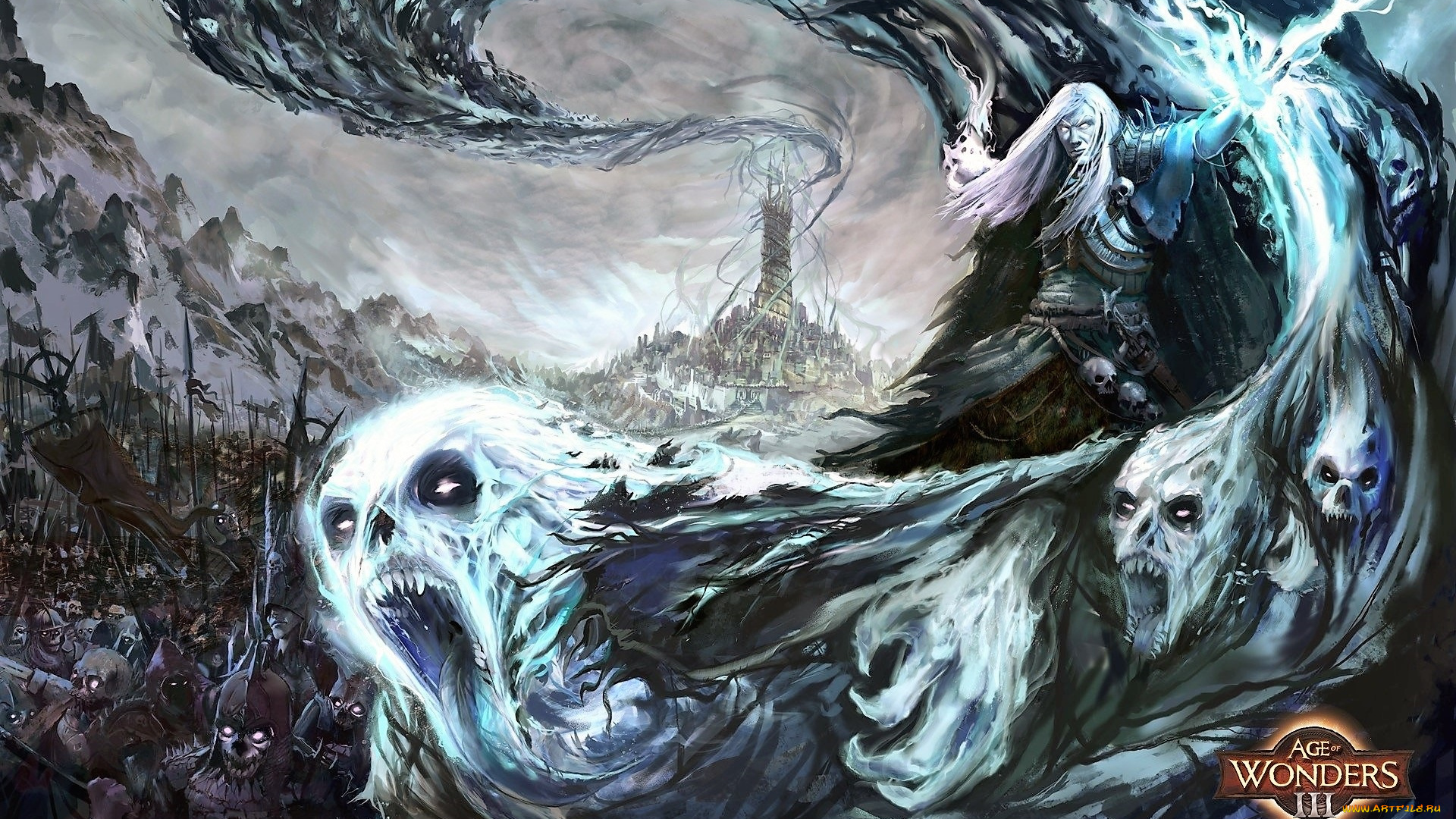 видео, игры, age, of, wonders, iii, некромант, магия, нежить, башня