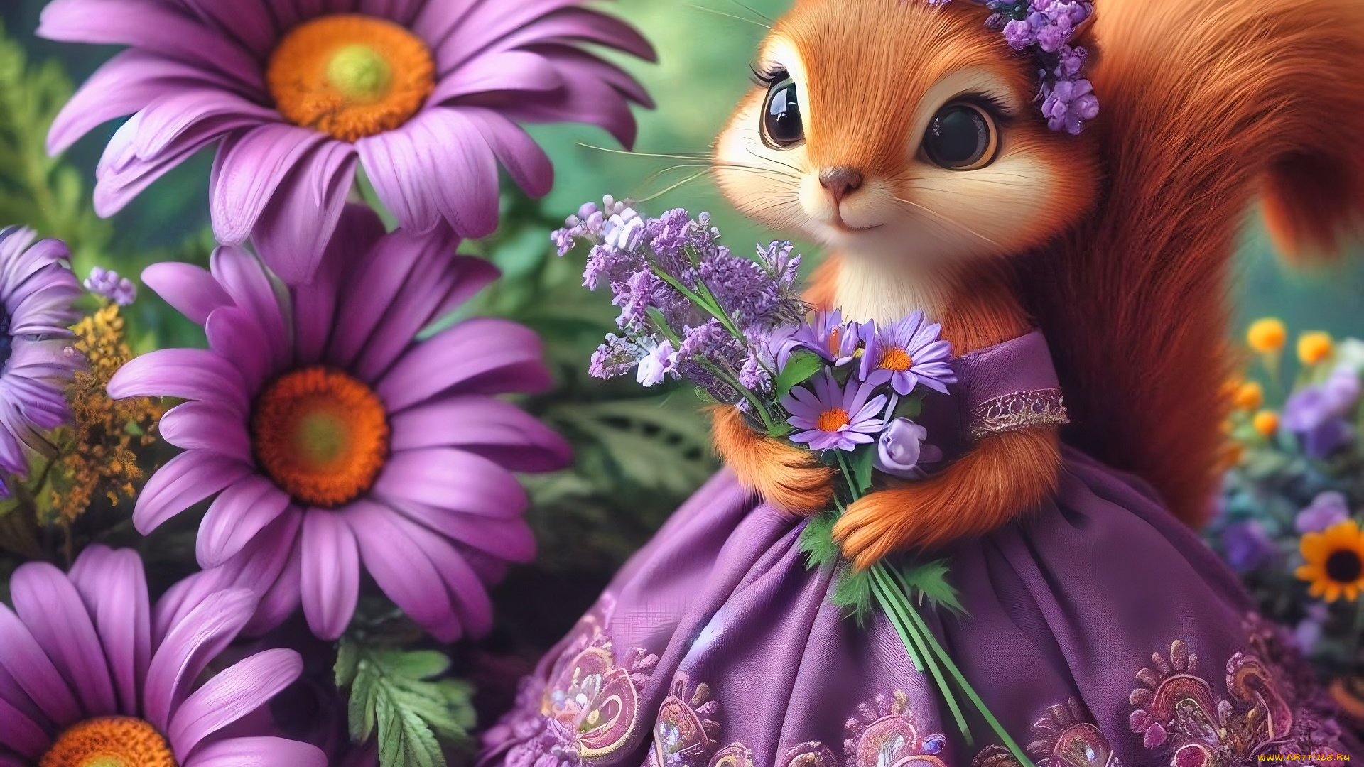 3д, графика, животные, , animals, белка