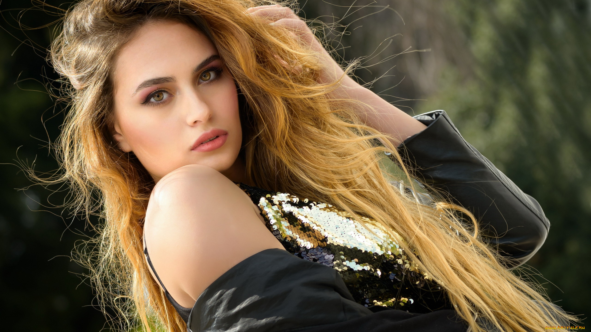 девушки, -, лица, , портреты, длинные, рыжие, волосы