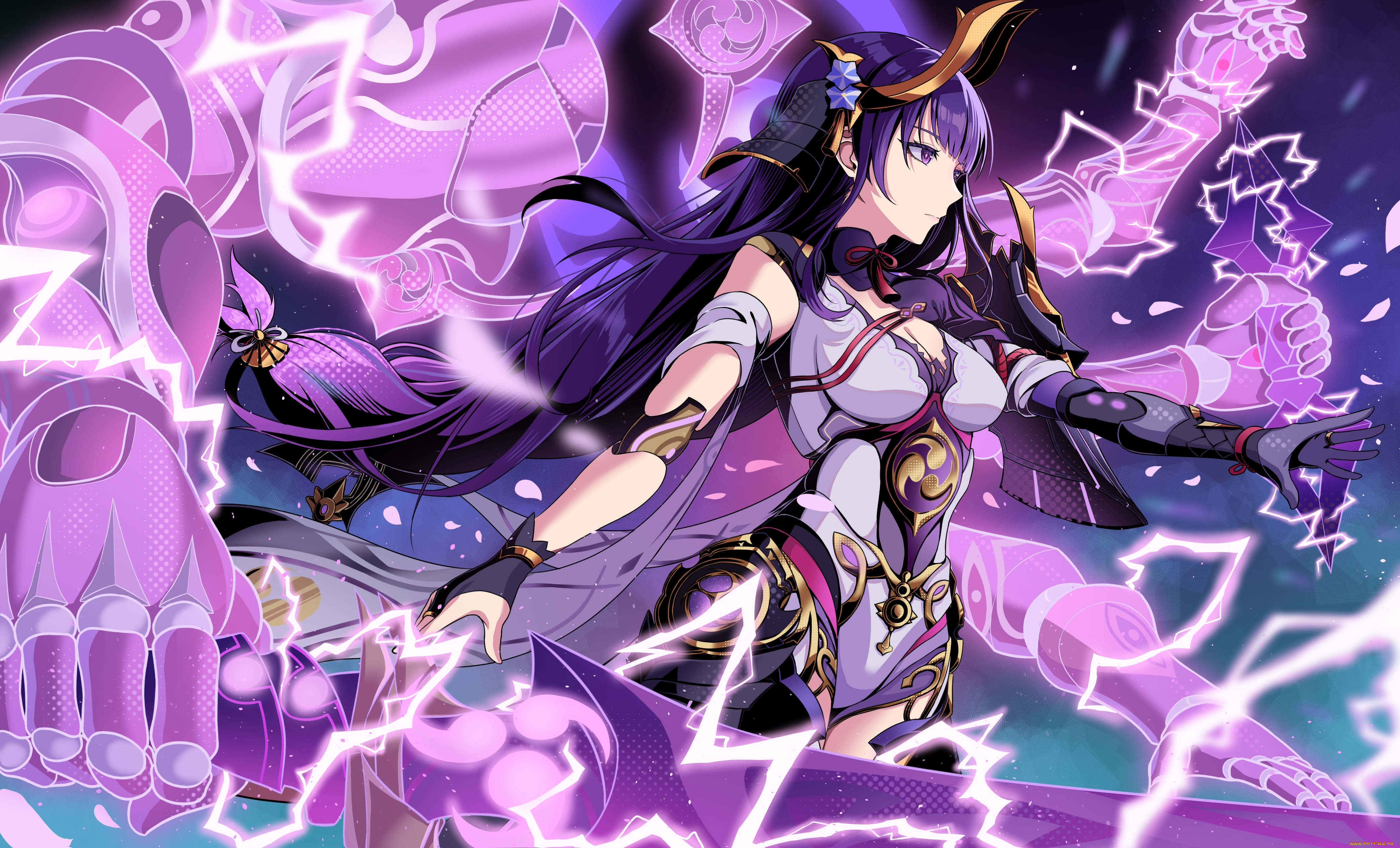 аниме, genshin, impact, девушка, магия