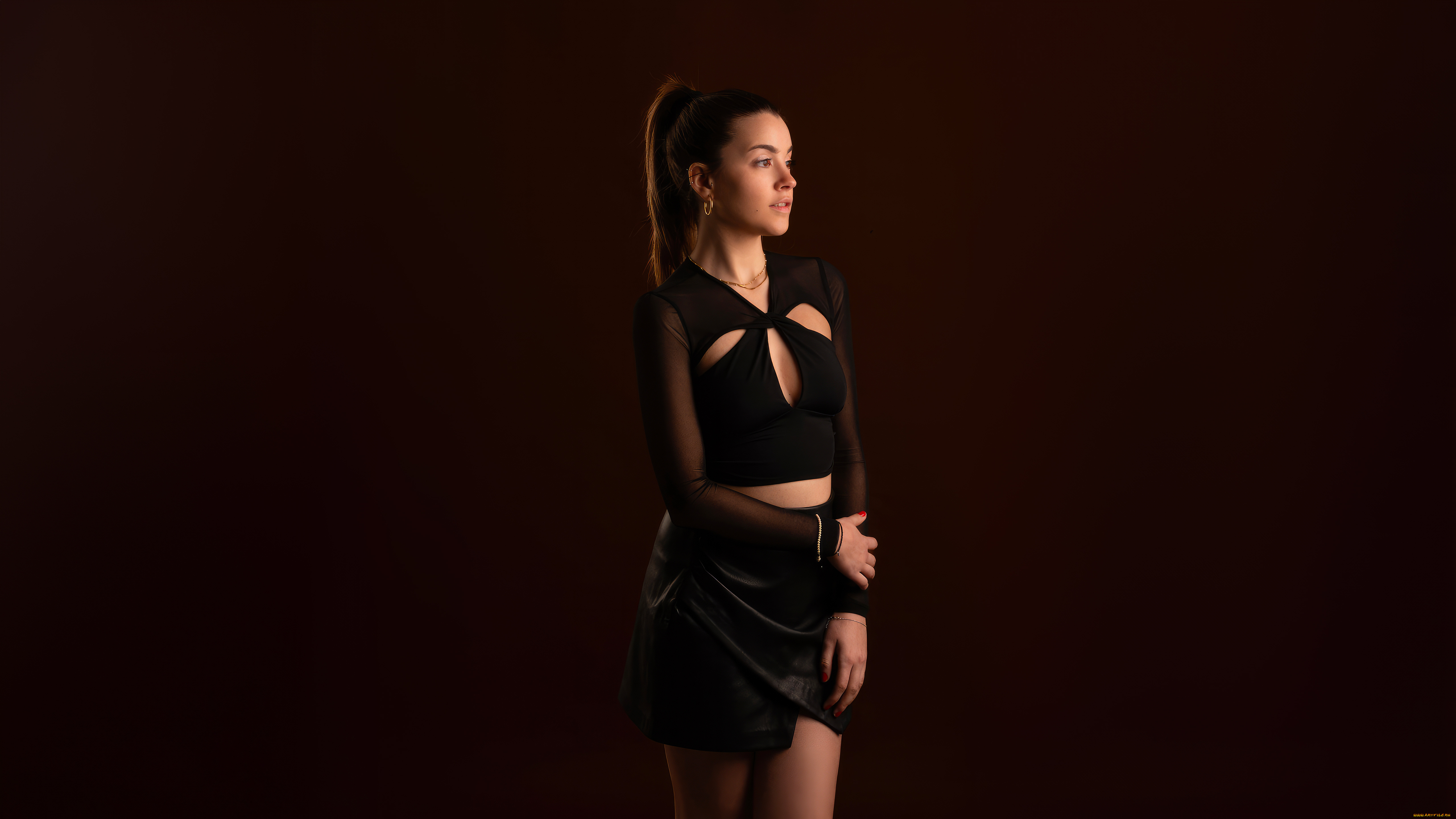 девушки, -, брюнетки, , шатенки, девушка, одетая, в, тeни, браслeт, украшeния