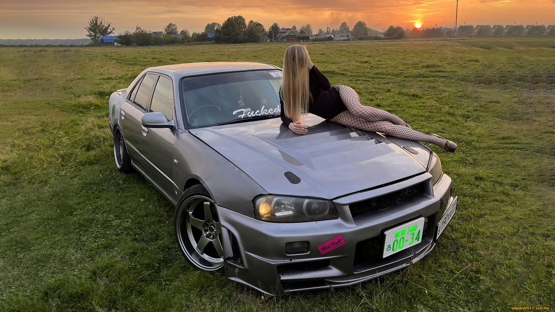 автомобили, -авто, с, девушками, nissan, skyline, 1