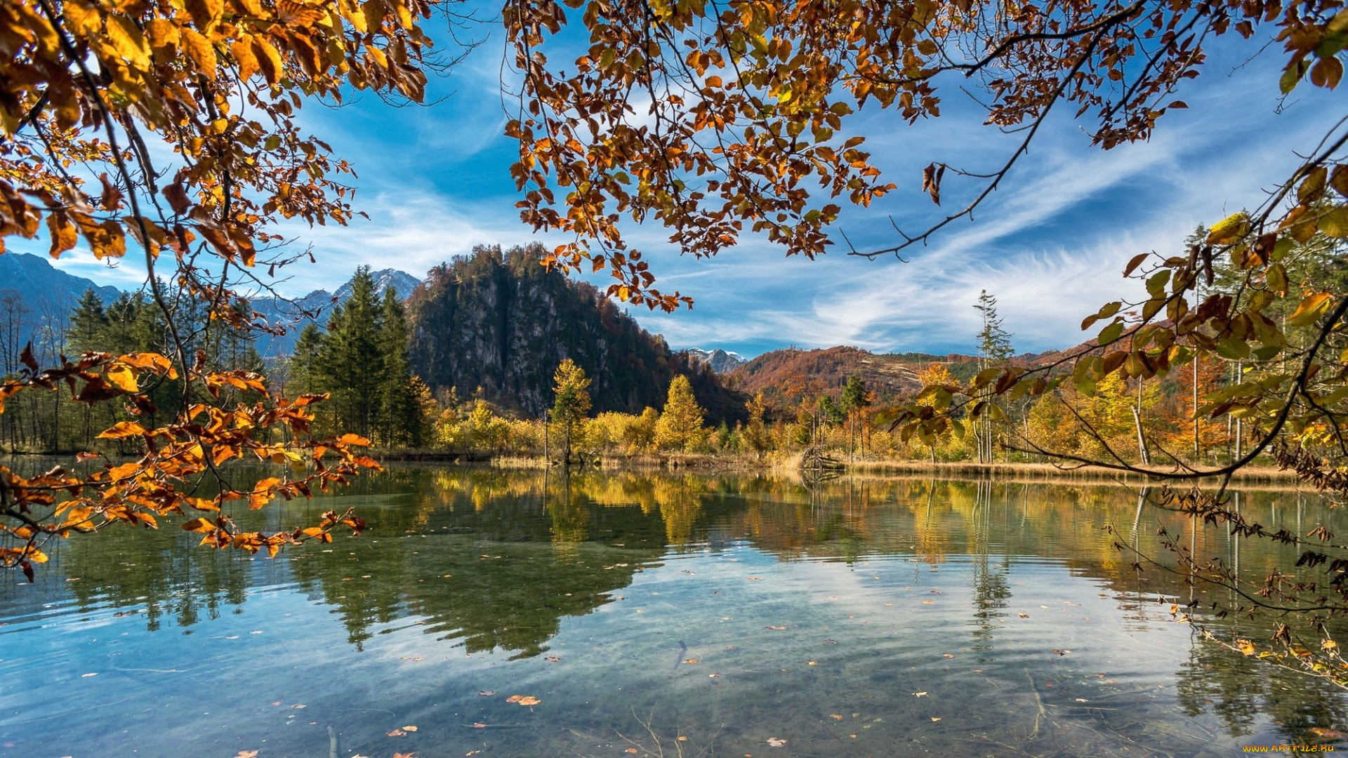 lake, almsee, austria, природа, реки, озера, lake, almsee
