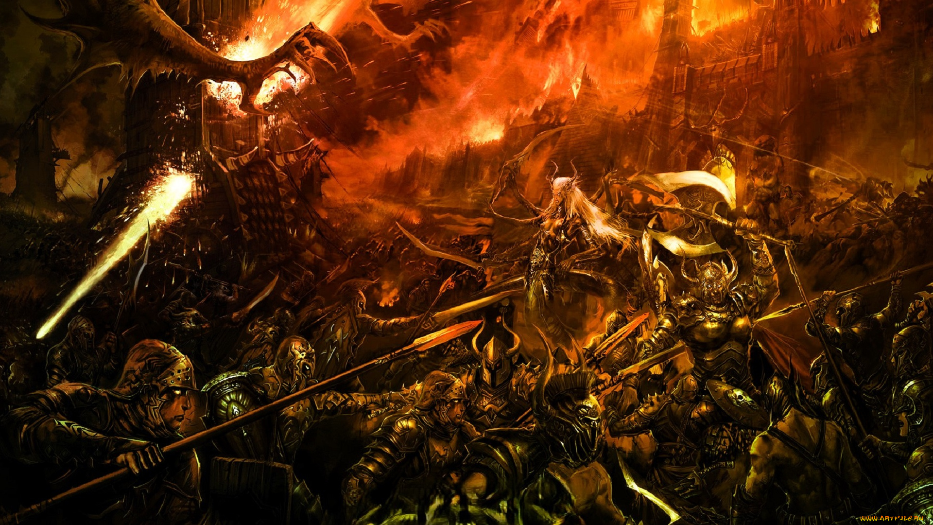 видео, игры, mummy, online, замок, огонь, битва, войска, люди