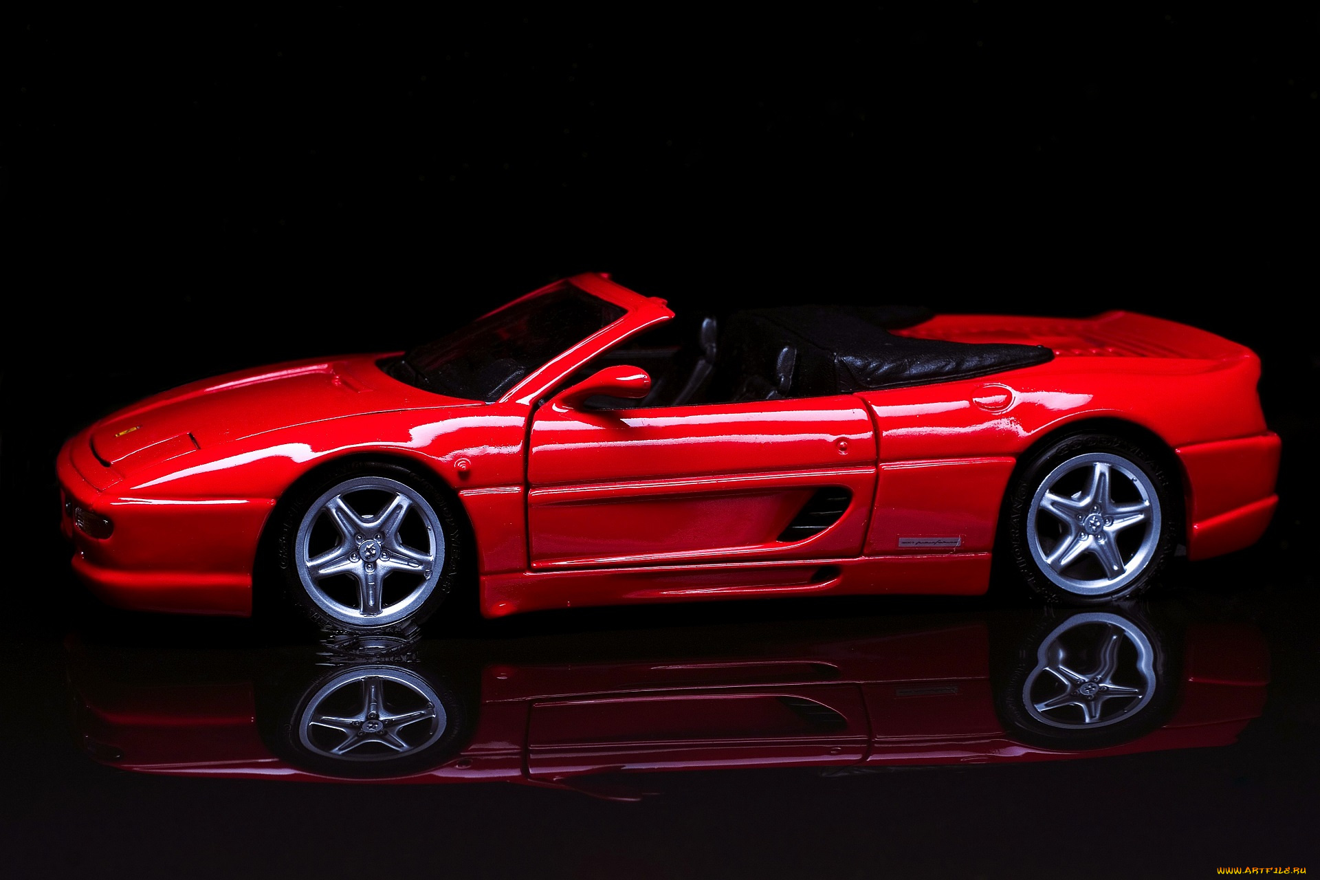ferrari, f355, разное, игрушки, красный, кабриолет, отражение