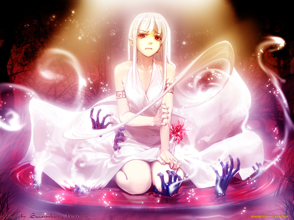 аниме, weapon, blood, technology