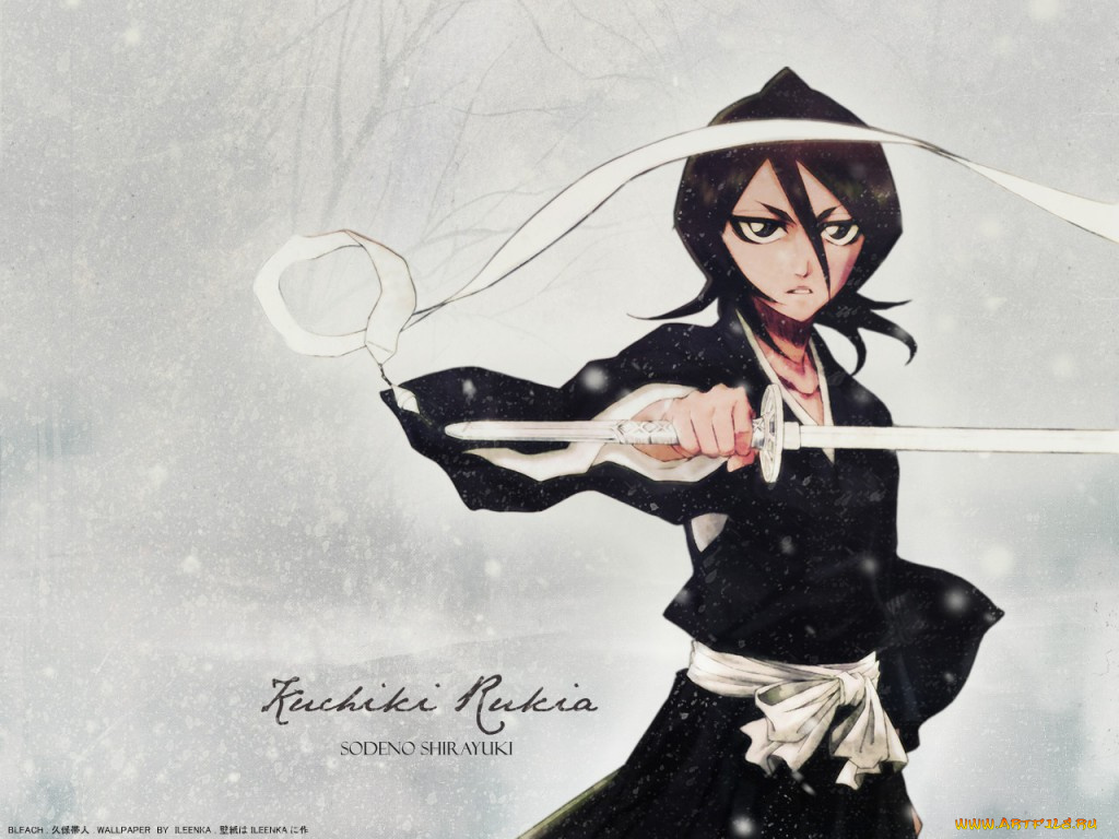 аниме, bleach, шинигами, kuchiki, rukia, шикай, меч